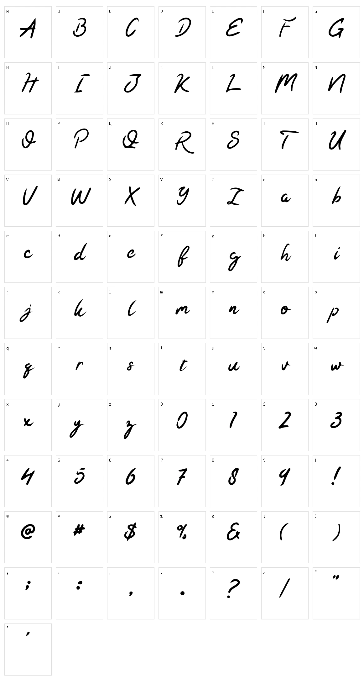 Kaysan Signature Character Set