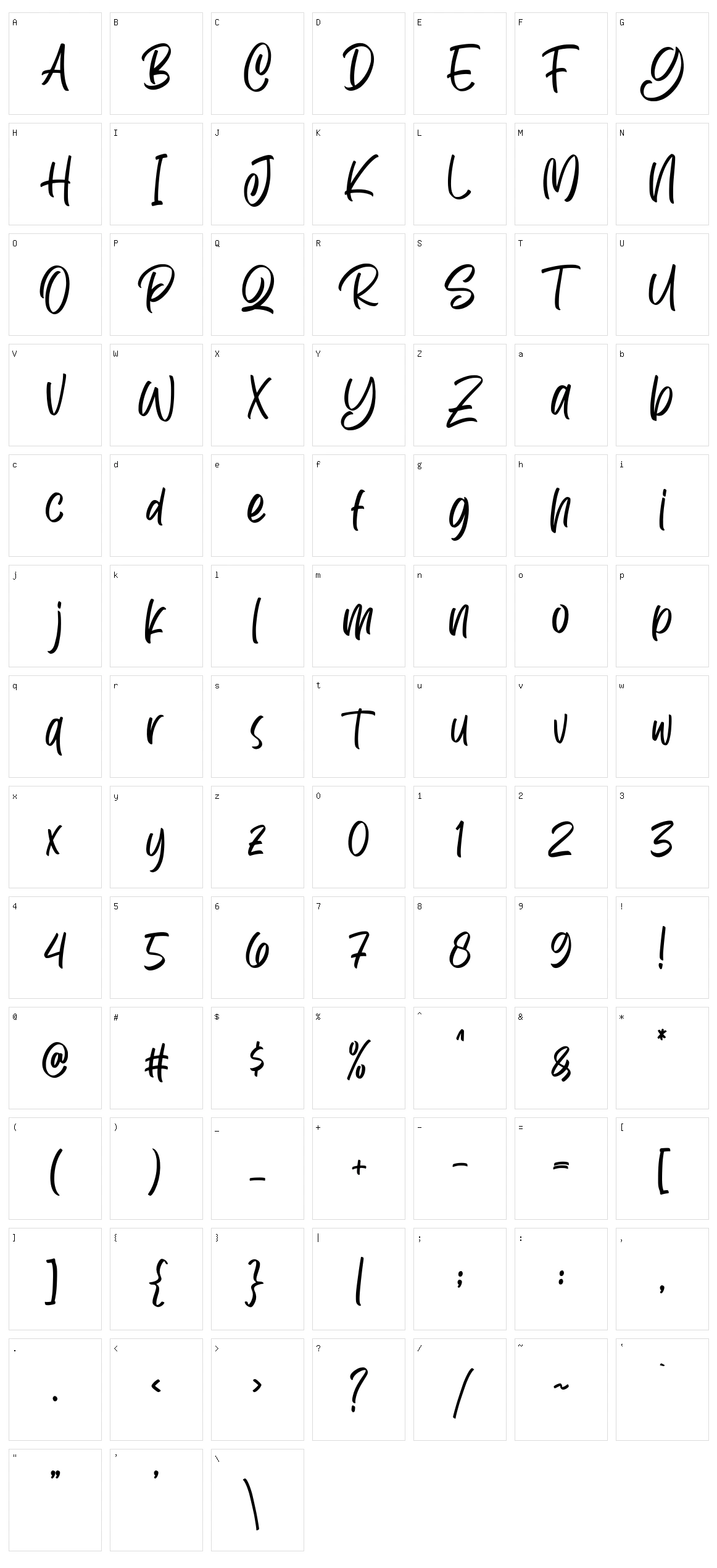 Rezpector Character Set