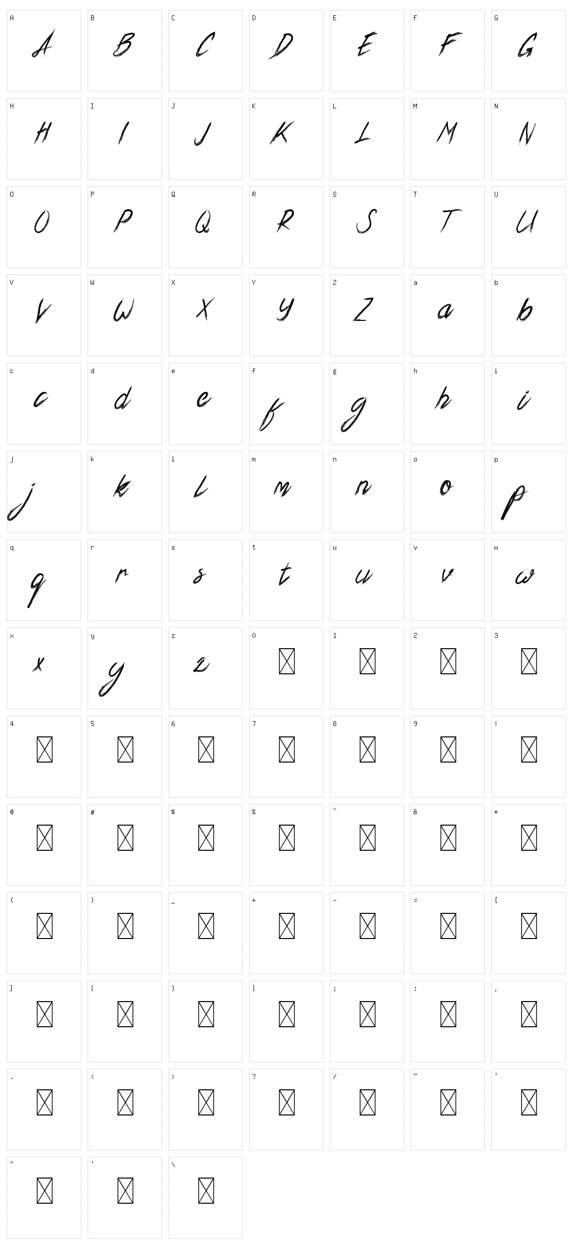 Xander Bruce Character Set