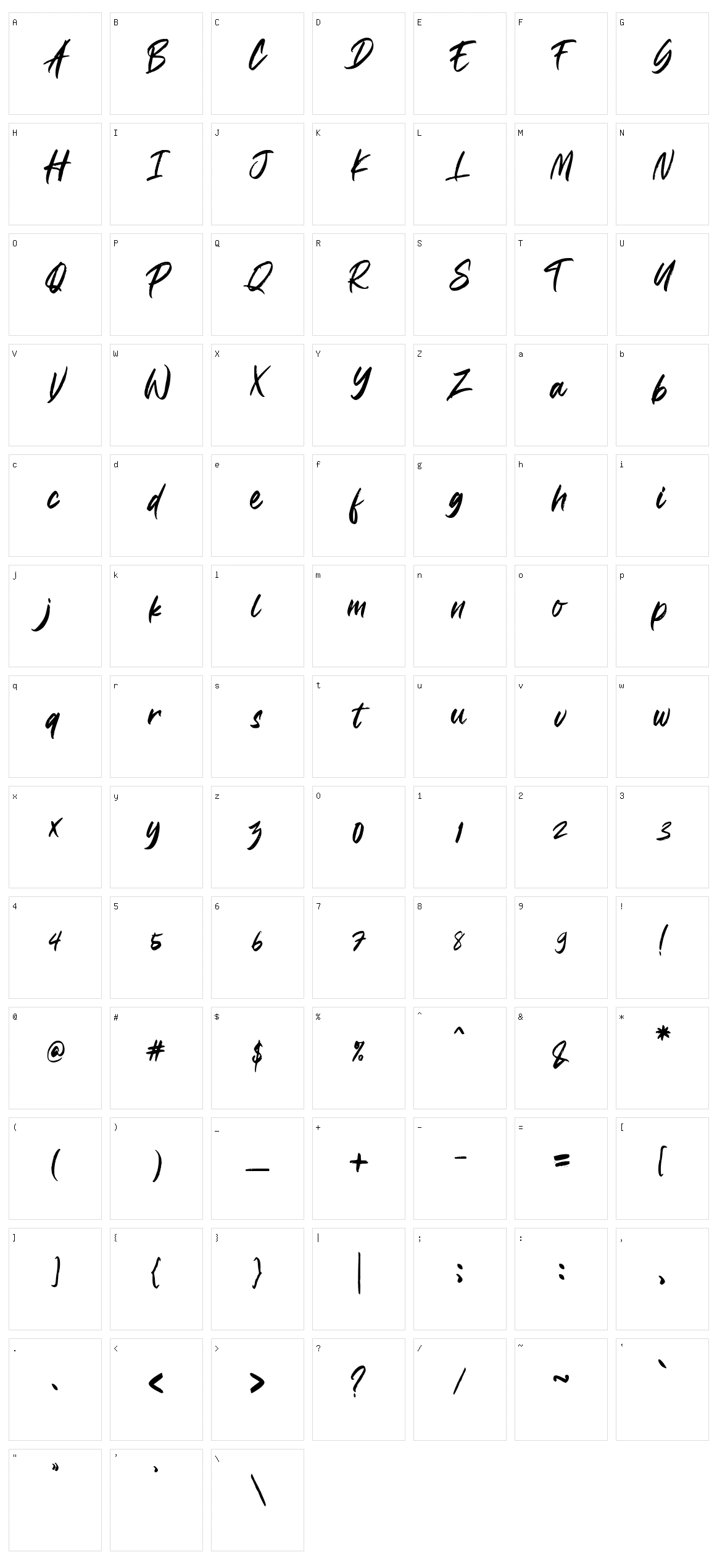 Padrox Character Set