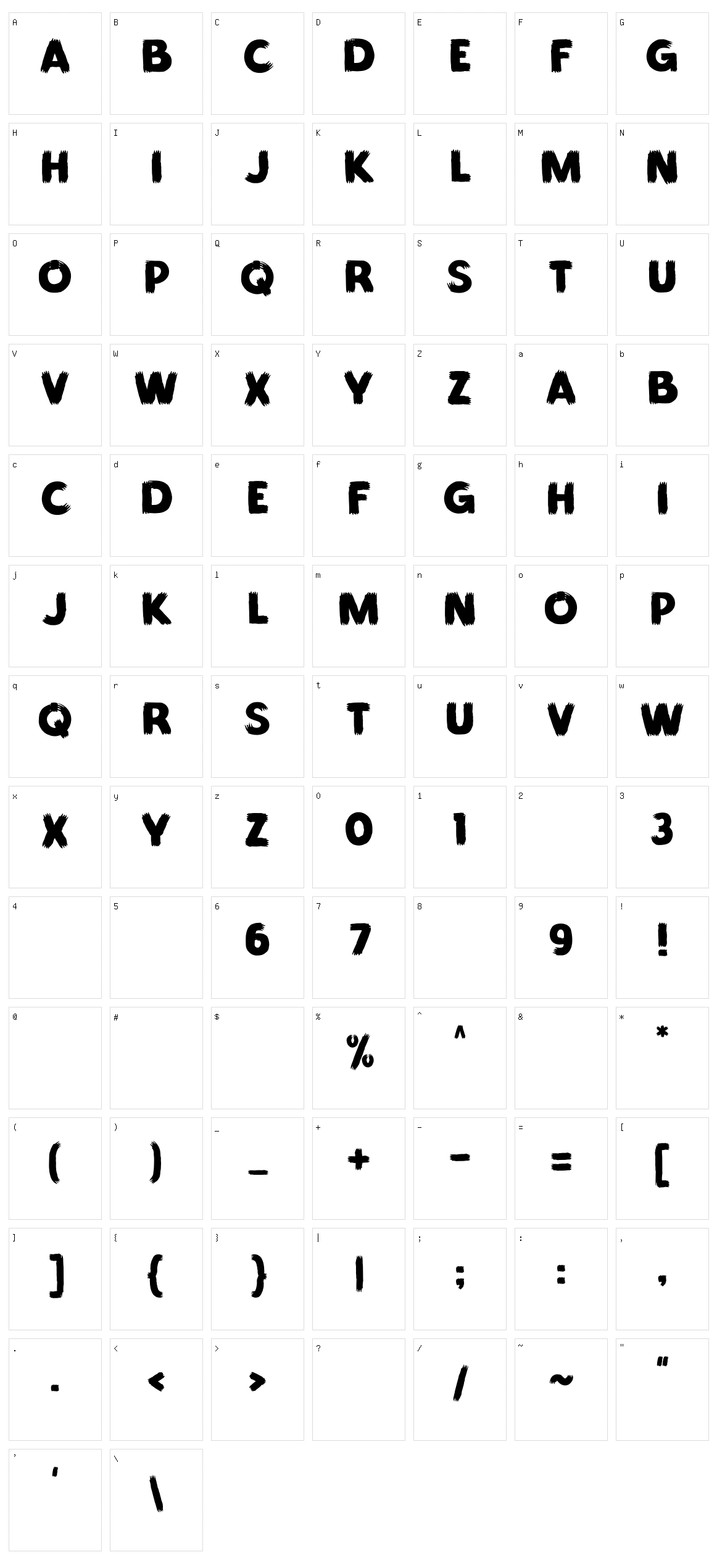 Sansblast Character Set