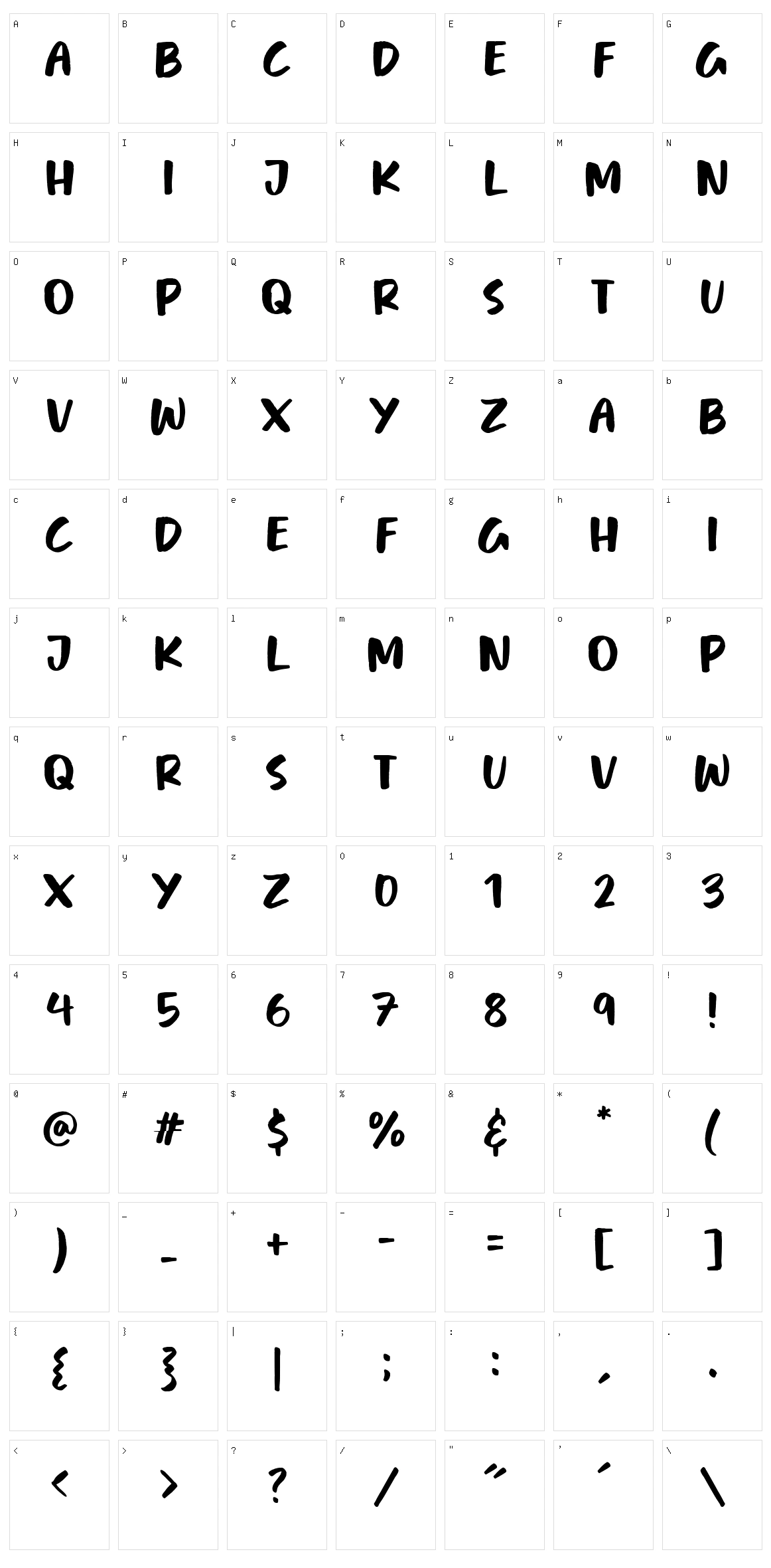 Rockfire Character Set