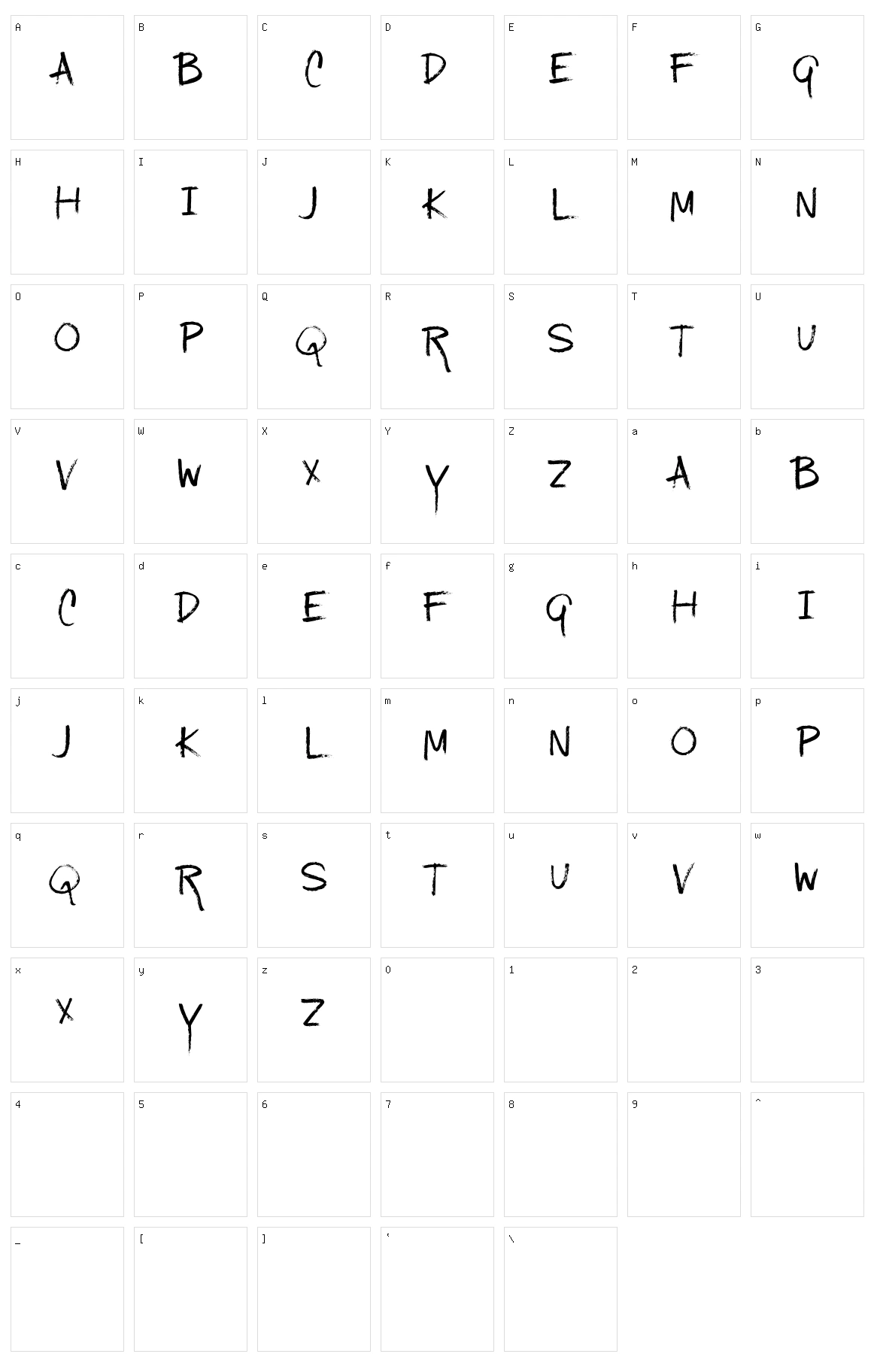 Kinda Messy Character Set