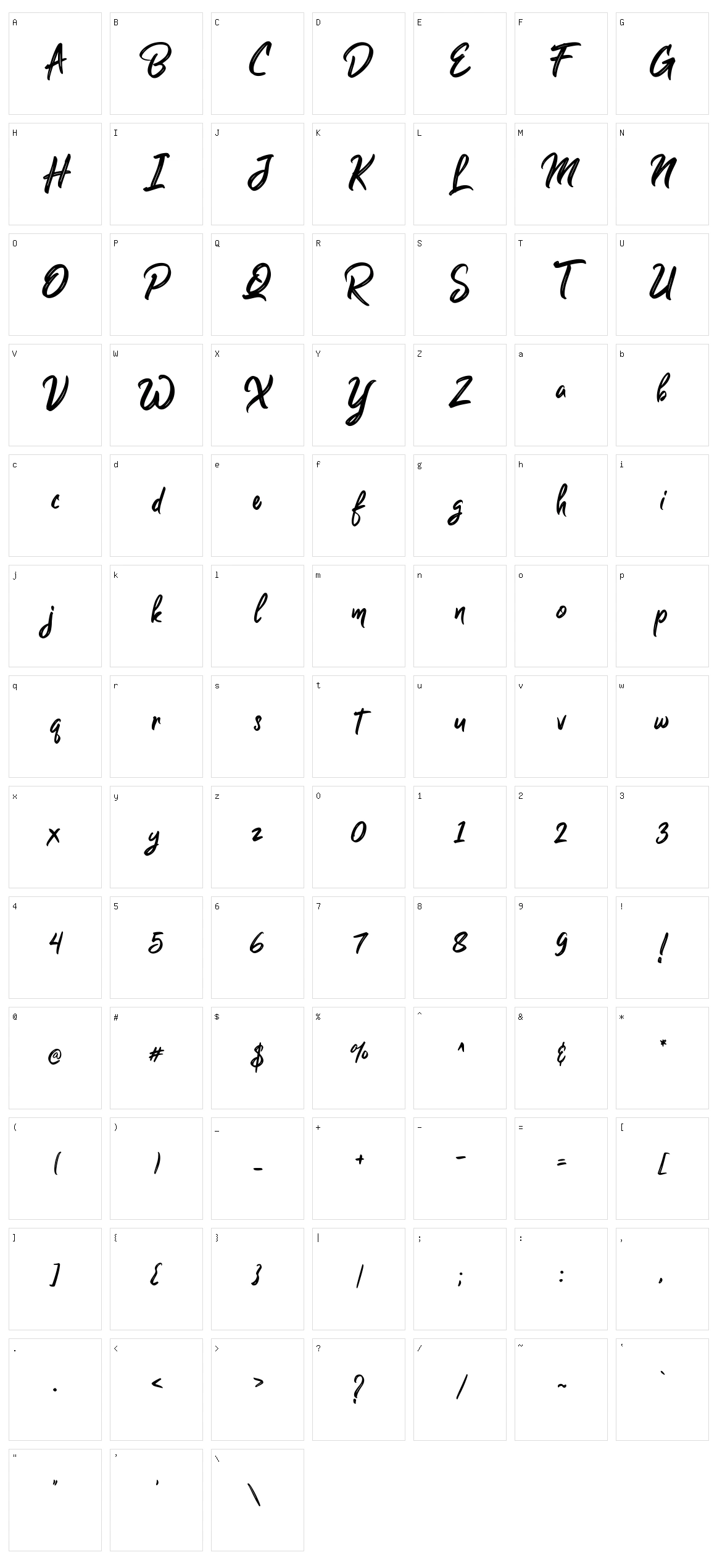 Guttenbay Character Set