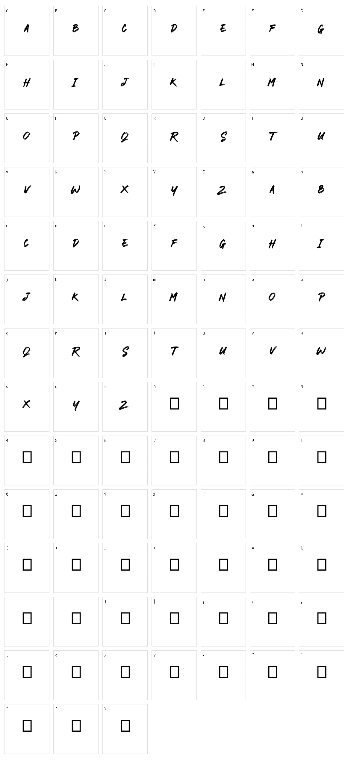 Rodamas Character Set