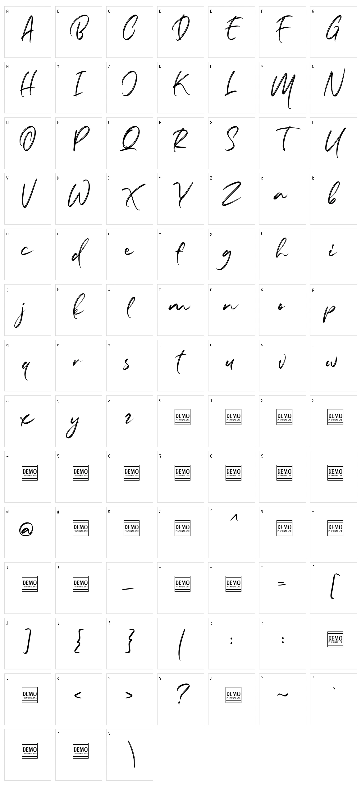 Marthiline Character Set