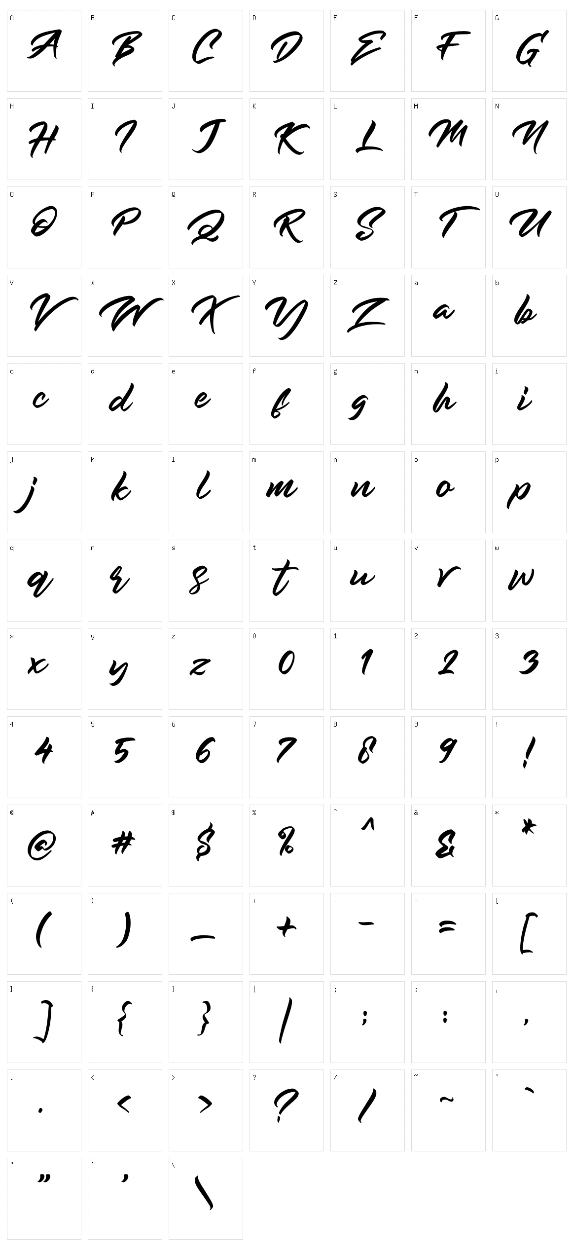 Rockmore Character Set