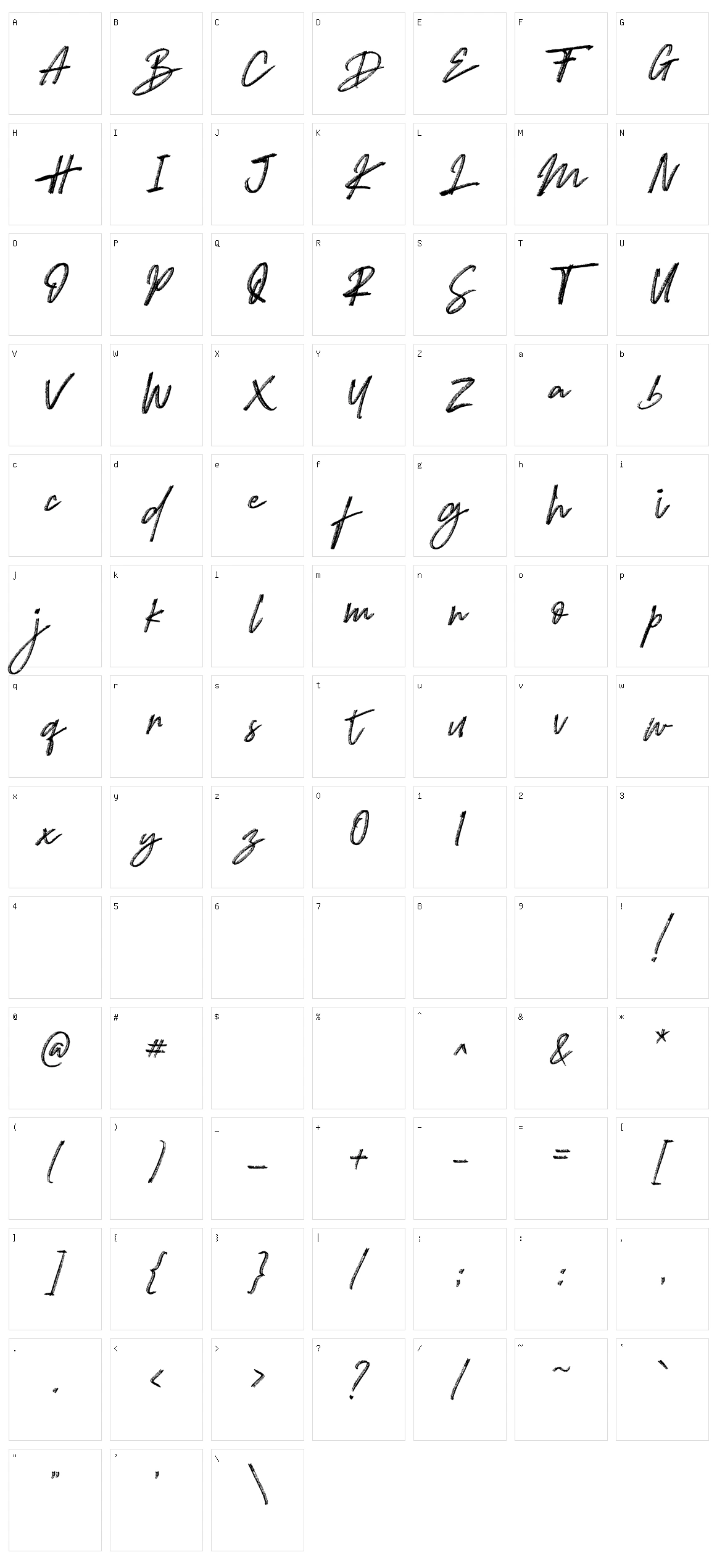 Sandblast Character Set