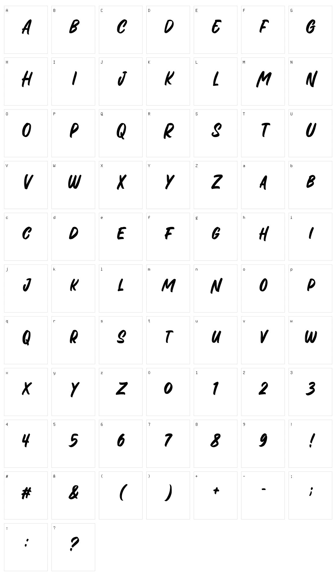 The Brown Fox Character Set