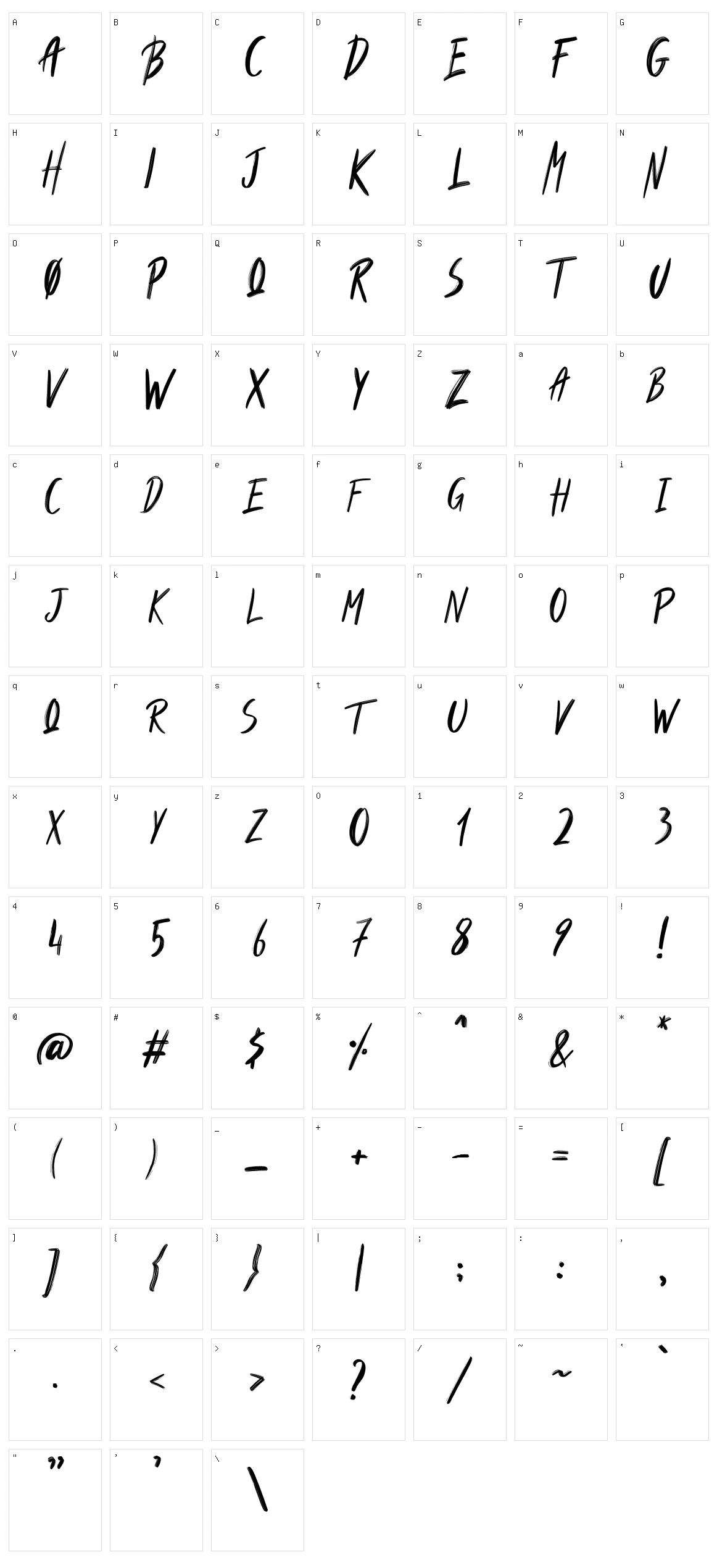 Humbolt Character Set