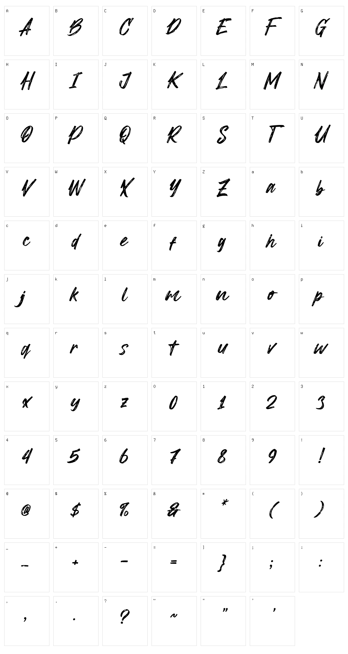 Rontlexy Character Set