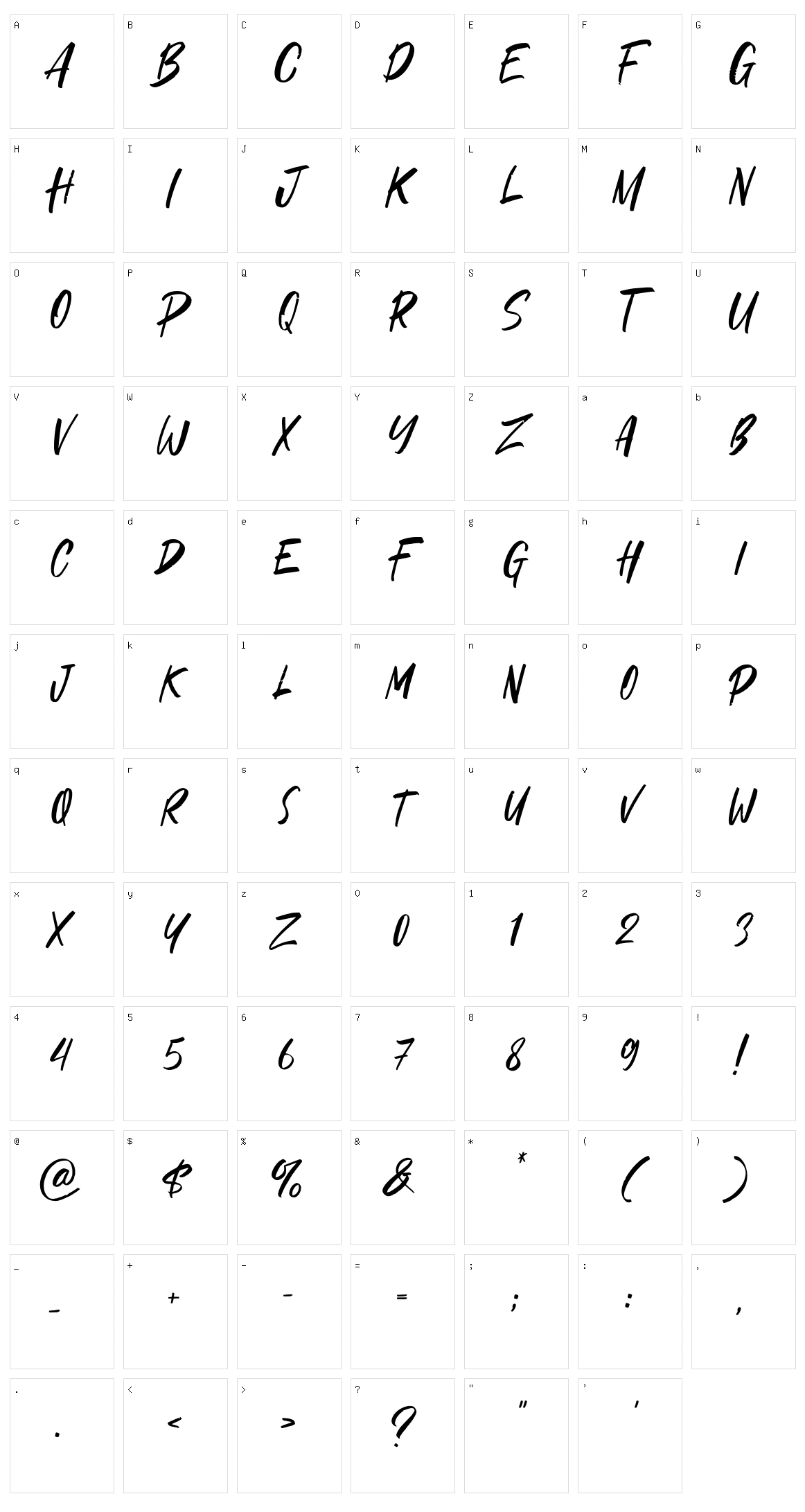 Prodex Character Set