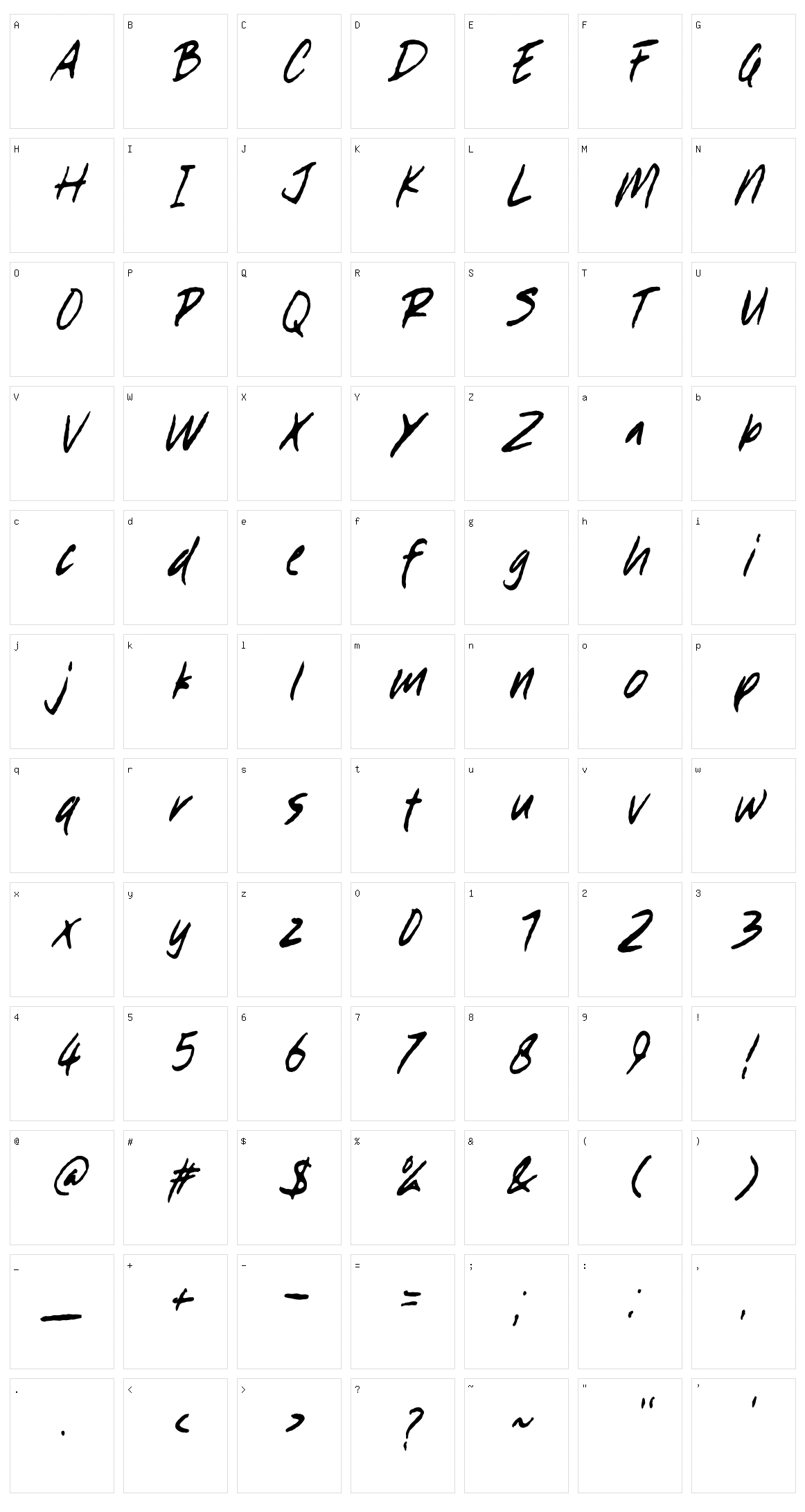 Rockicks Character Set