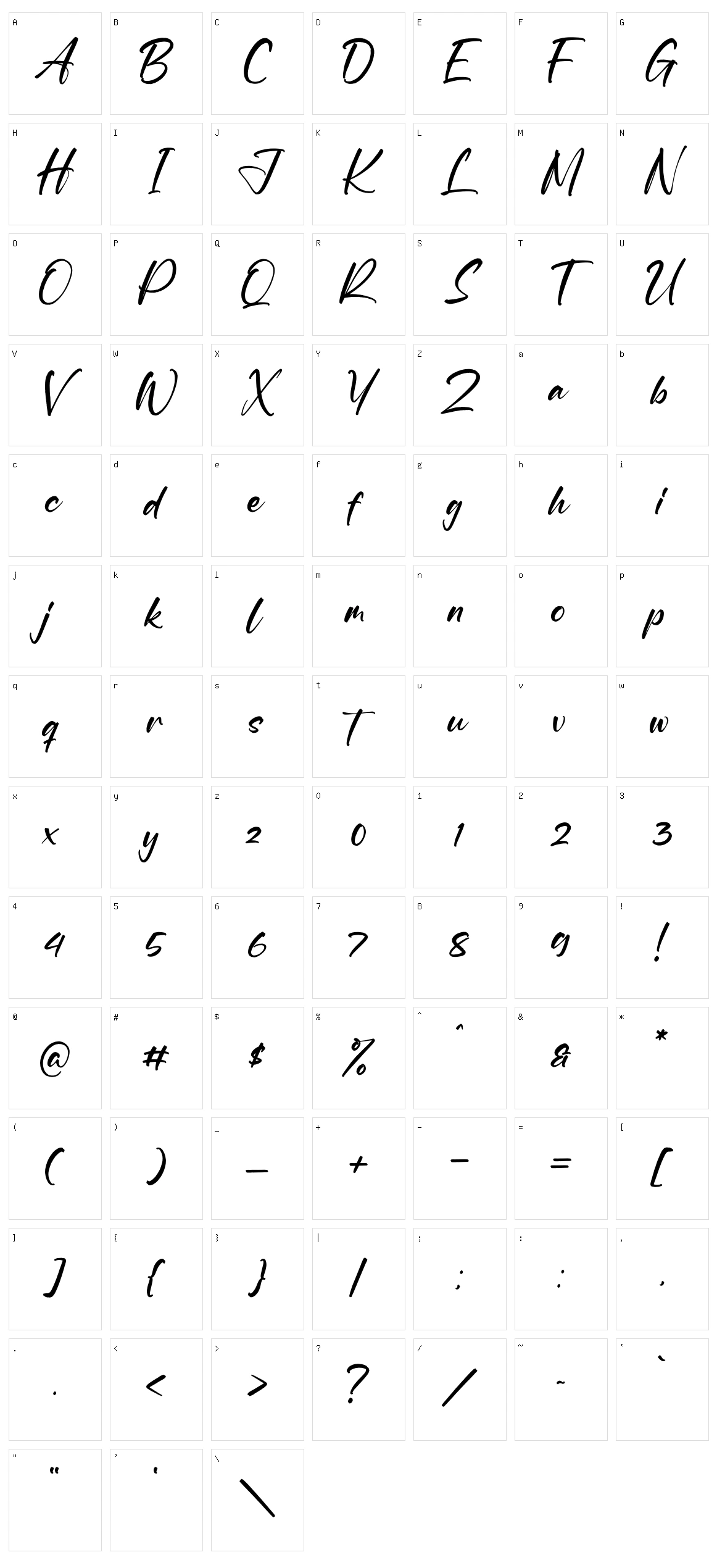 Santallria Character Set