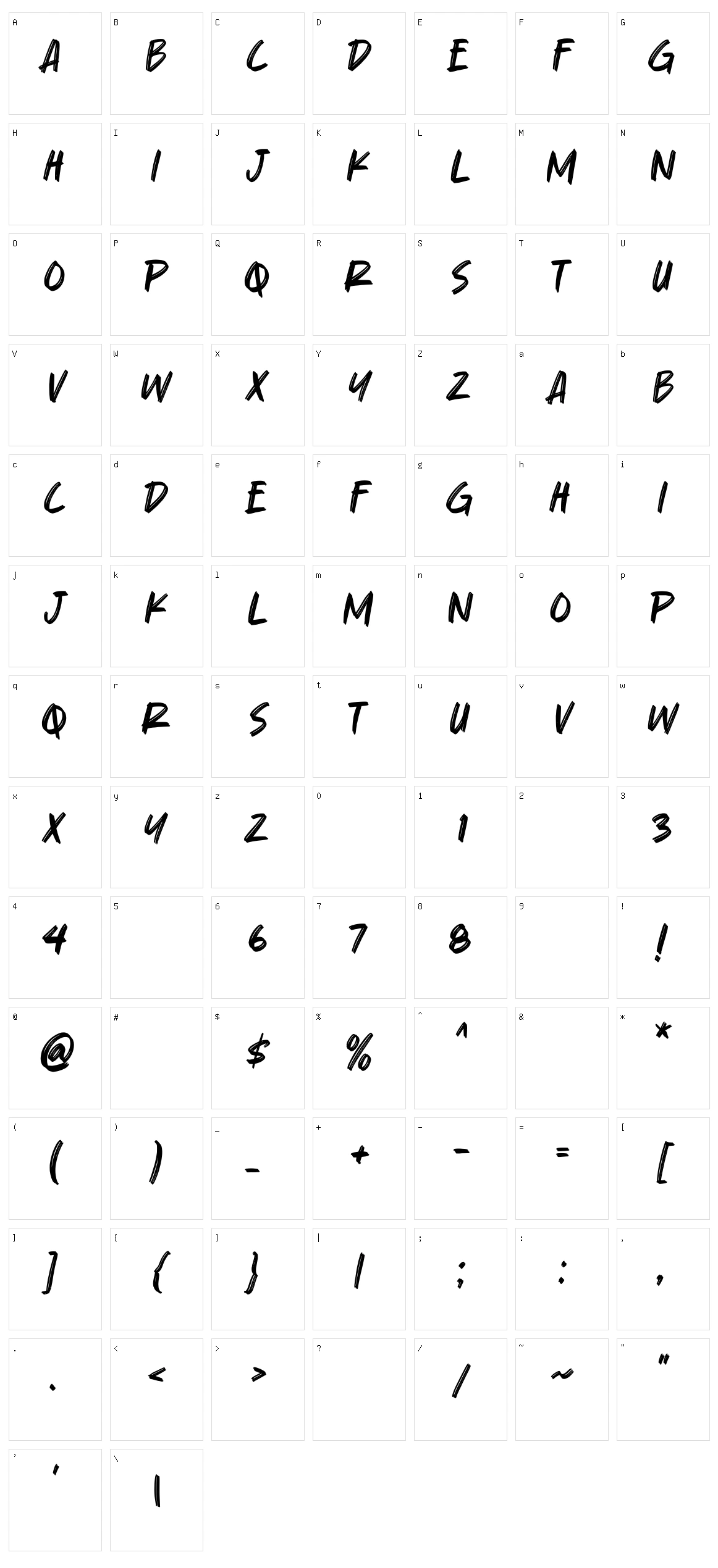 Rolla Cossta Character Set