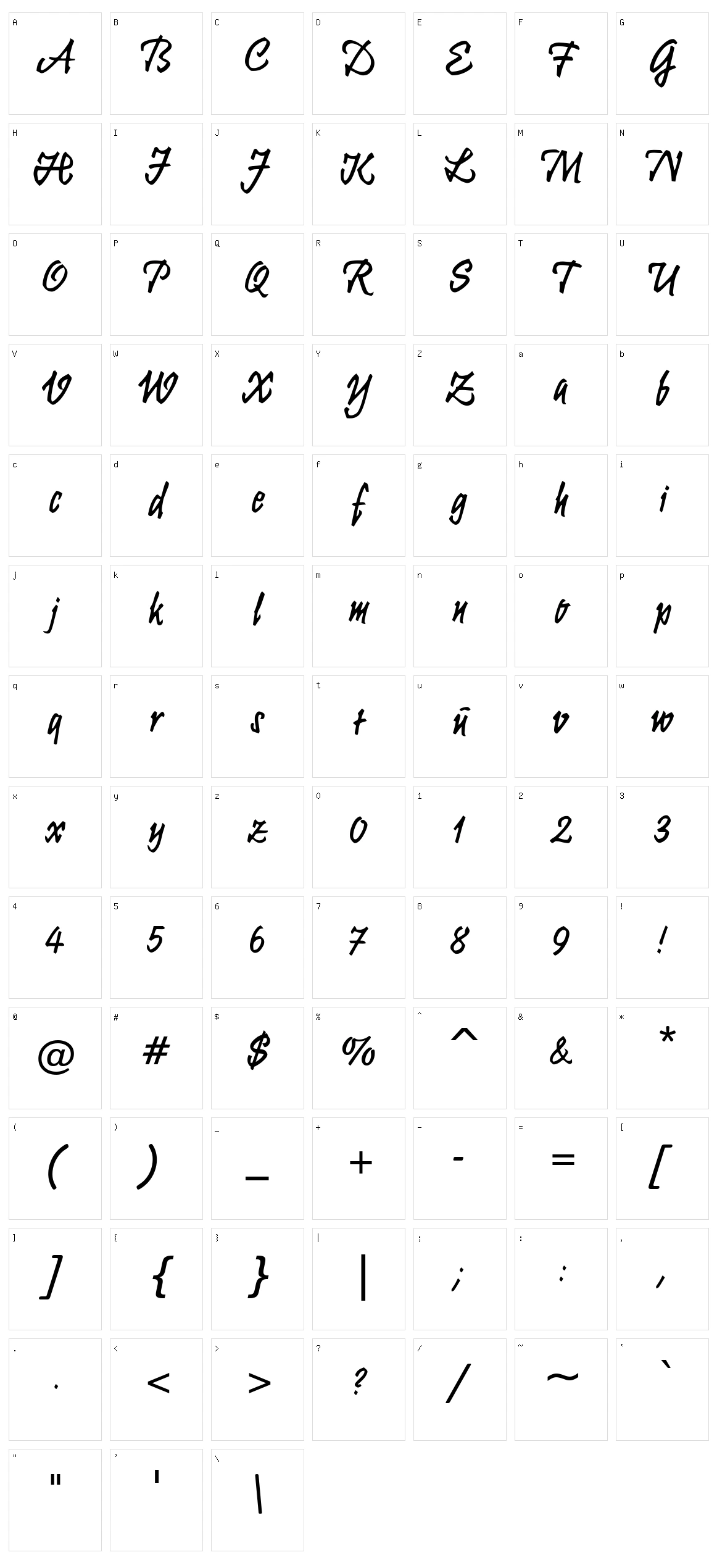 Krugmann Brush Character Set