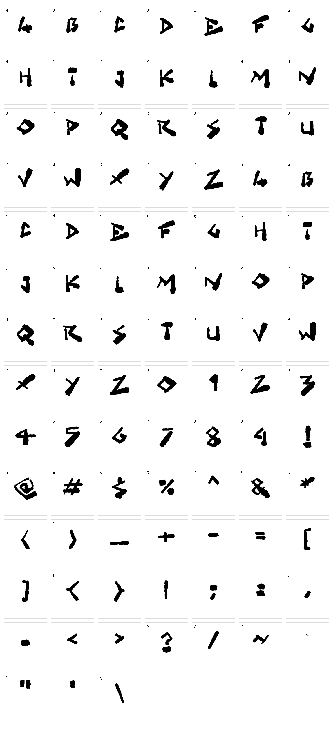 Grungelings Character Set