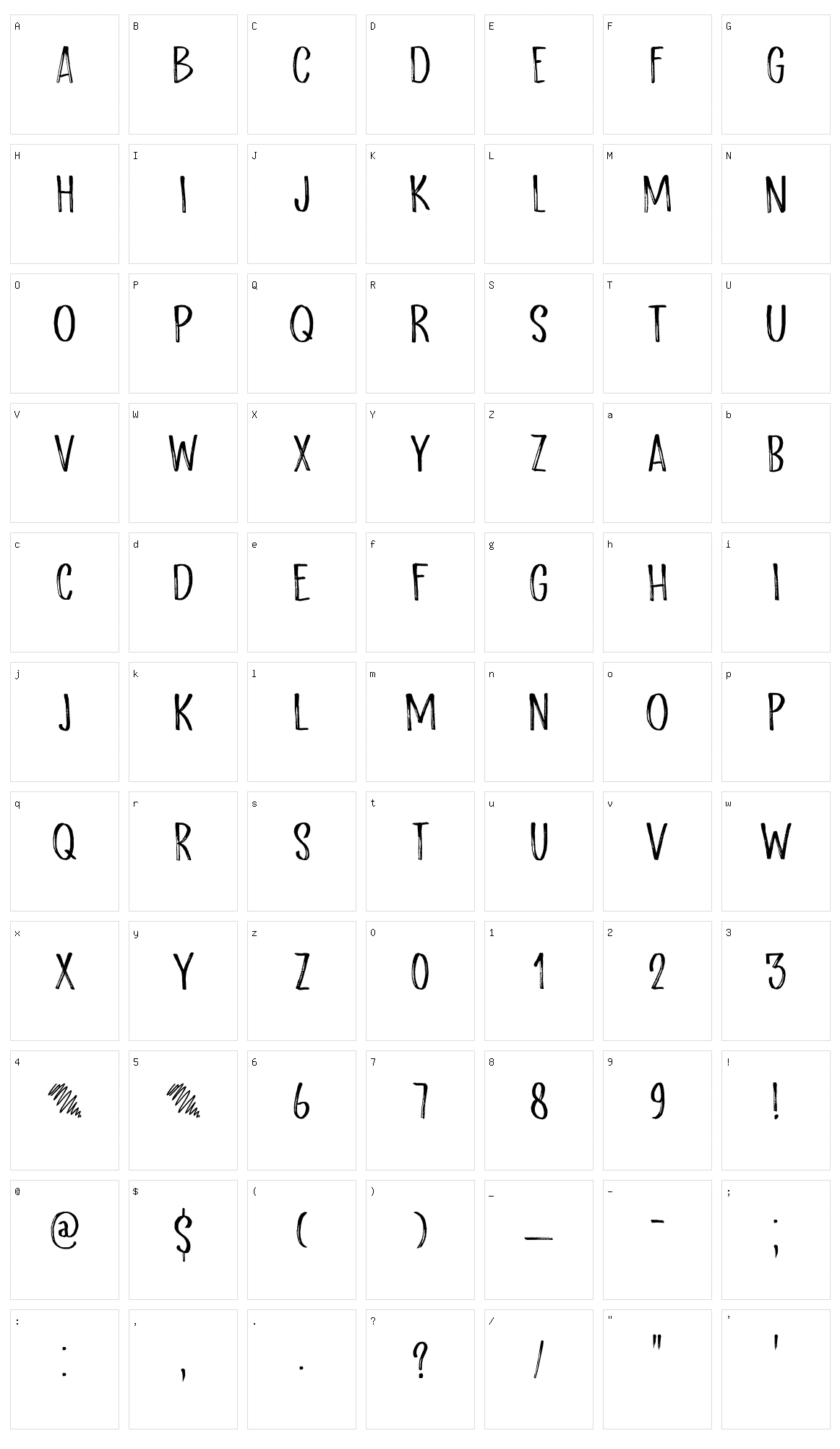 Scratch Up Character Set