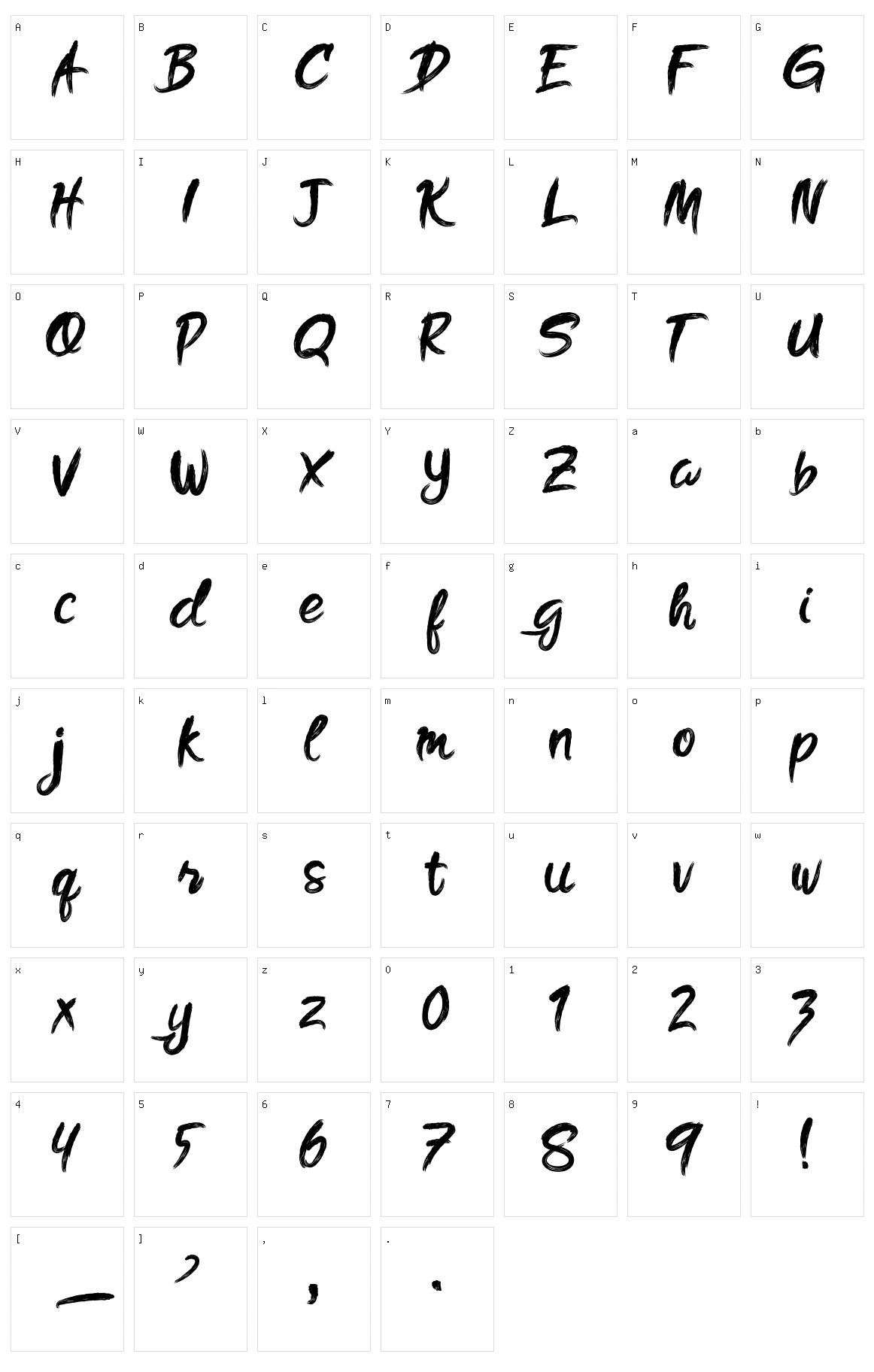 Oh! golds Character Set