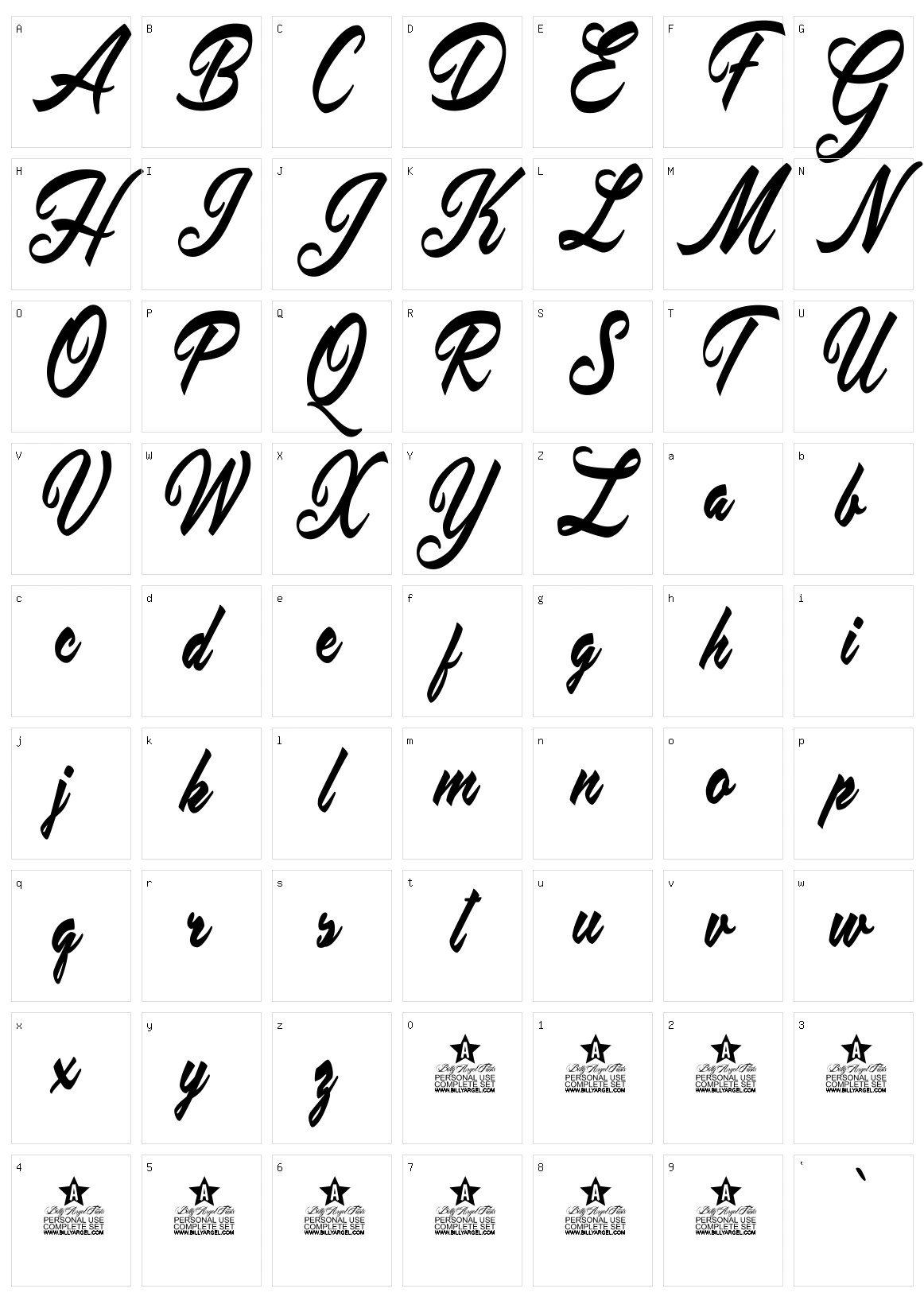 Placid Pool Character Set