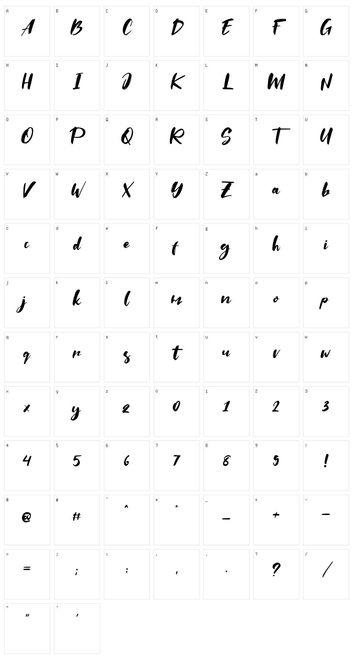 Saltino Character Set