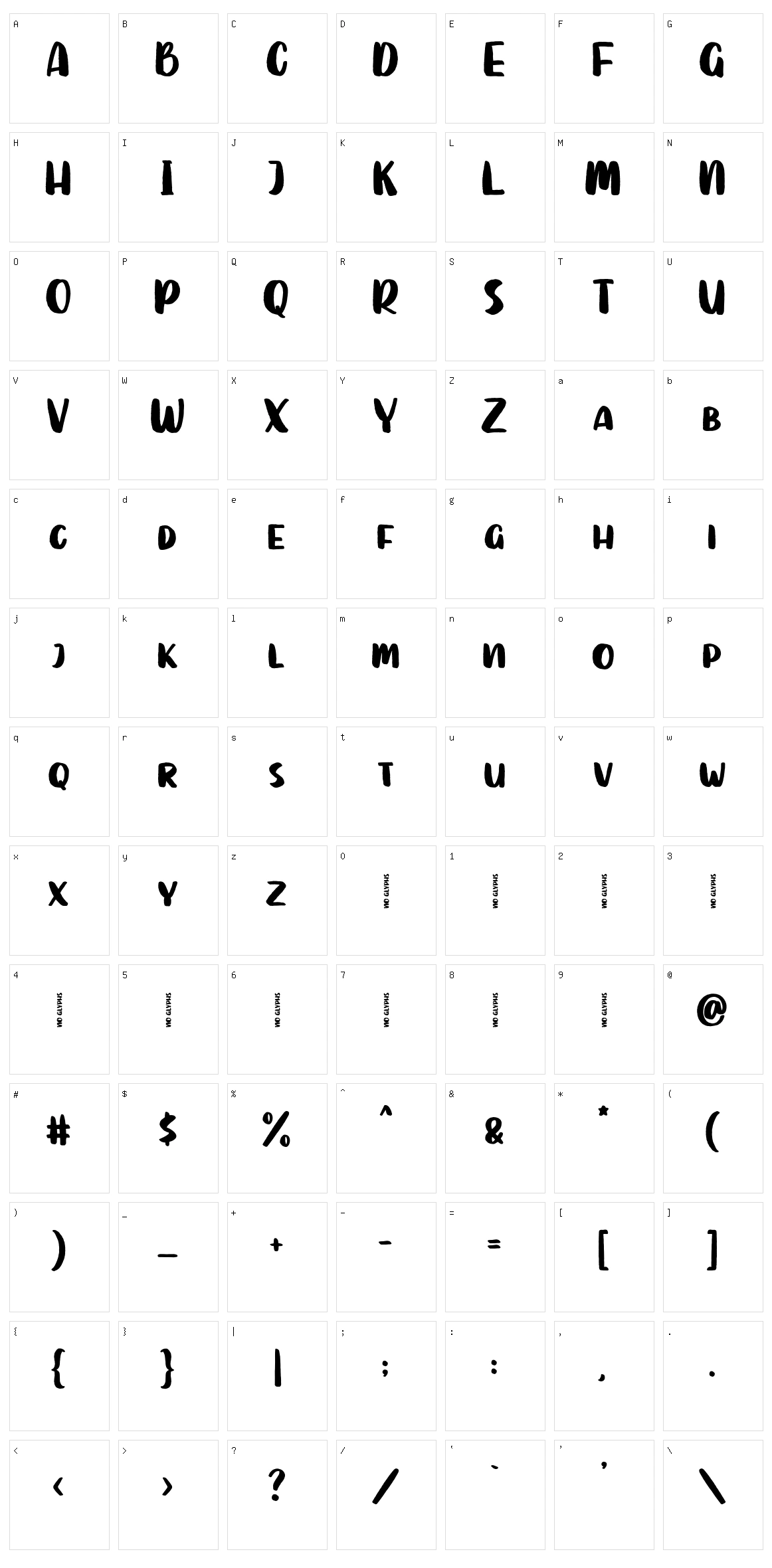 Sutter Camp Character Set