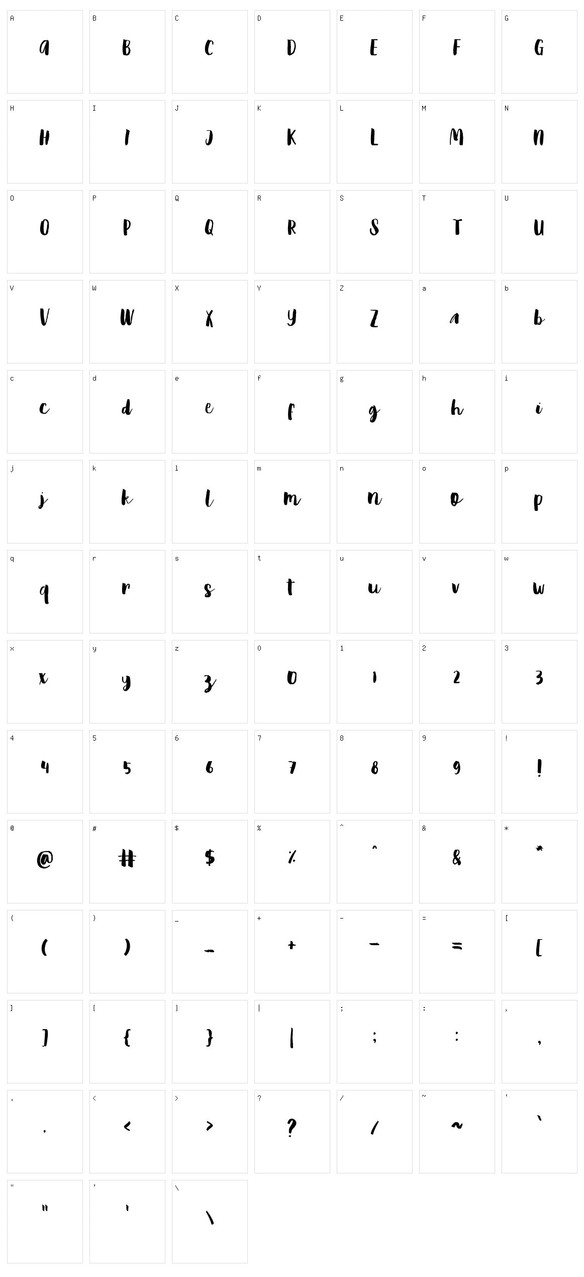 Reckless Brush Character Set