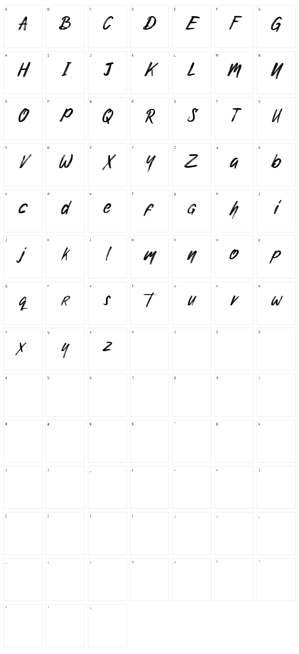 Nuttyclash Character Set