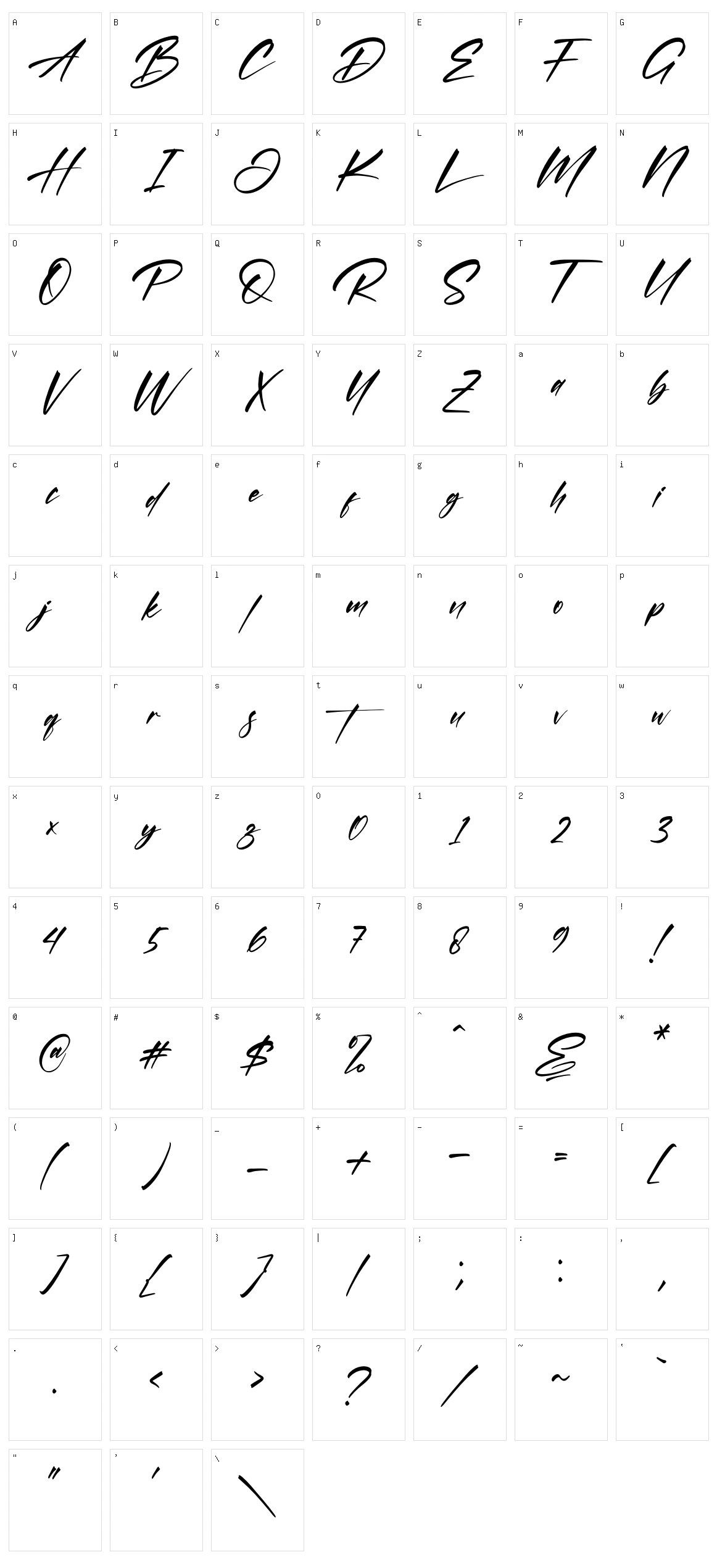 Portillo Bryant Character Set