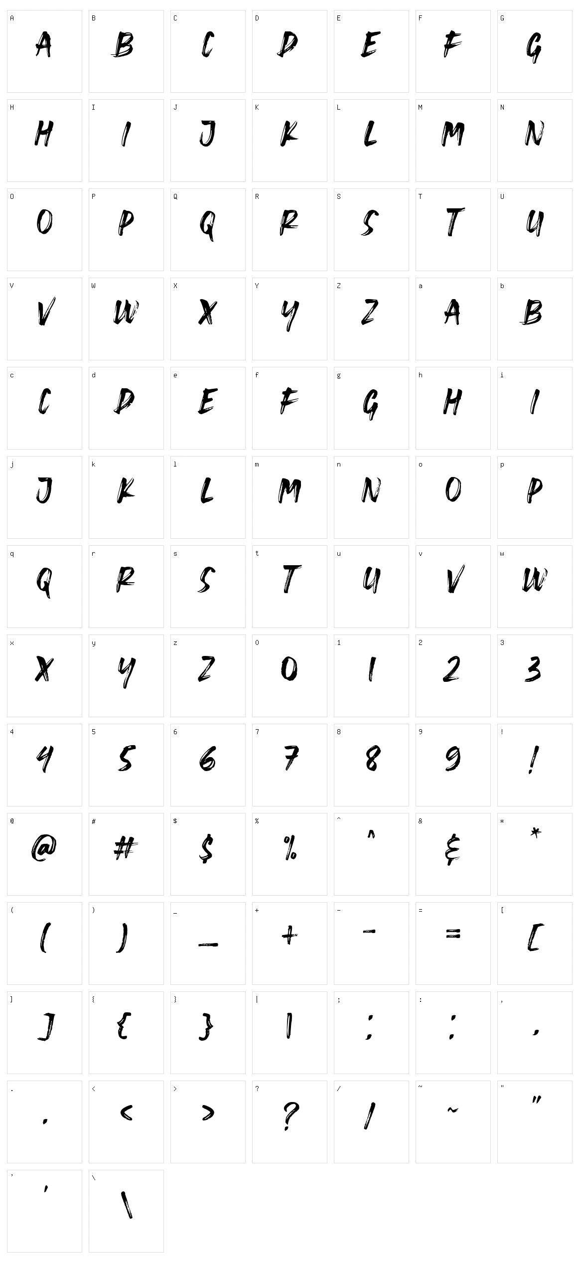 Great Brush Character Set