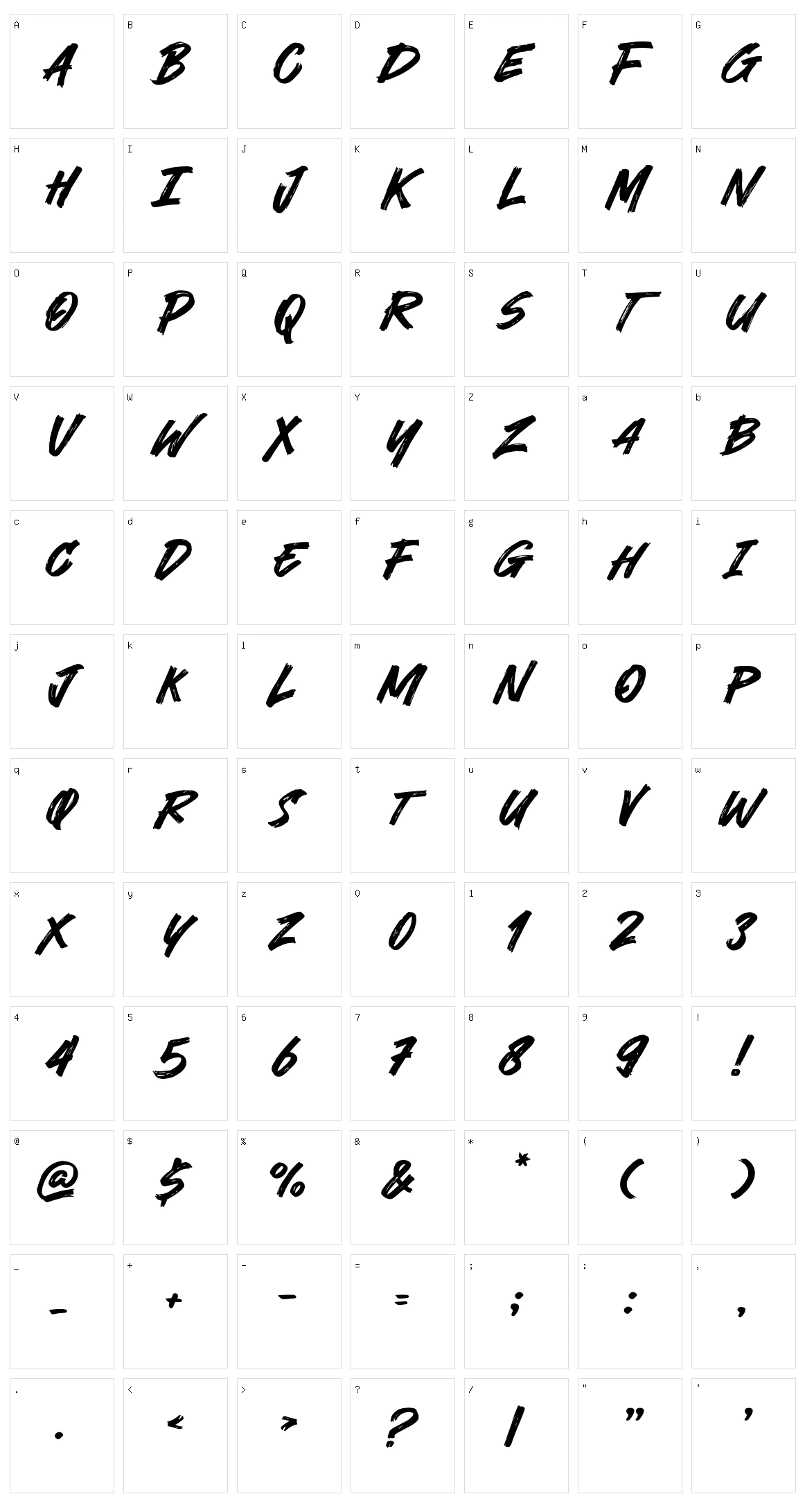 Never Brat Character Set