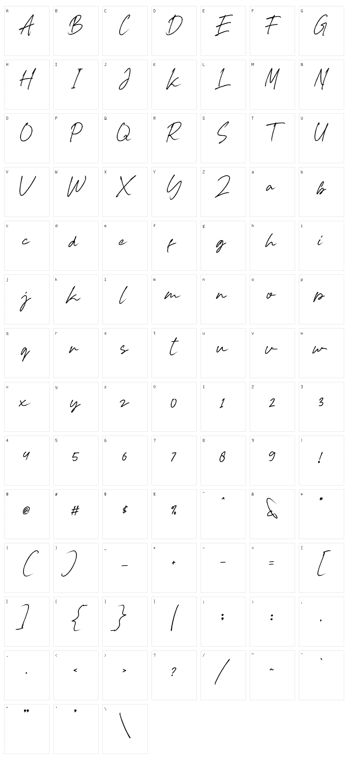 Mottilon Character Set