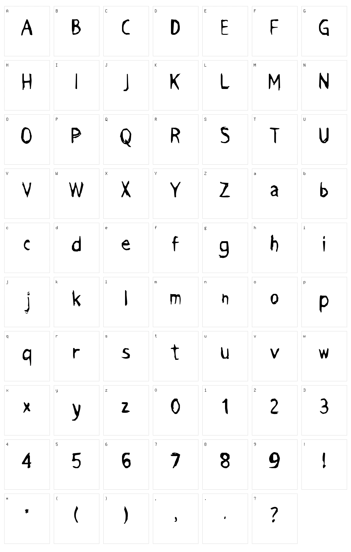 Grimace Character Set