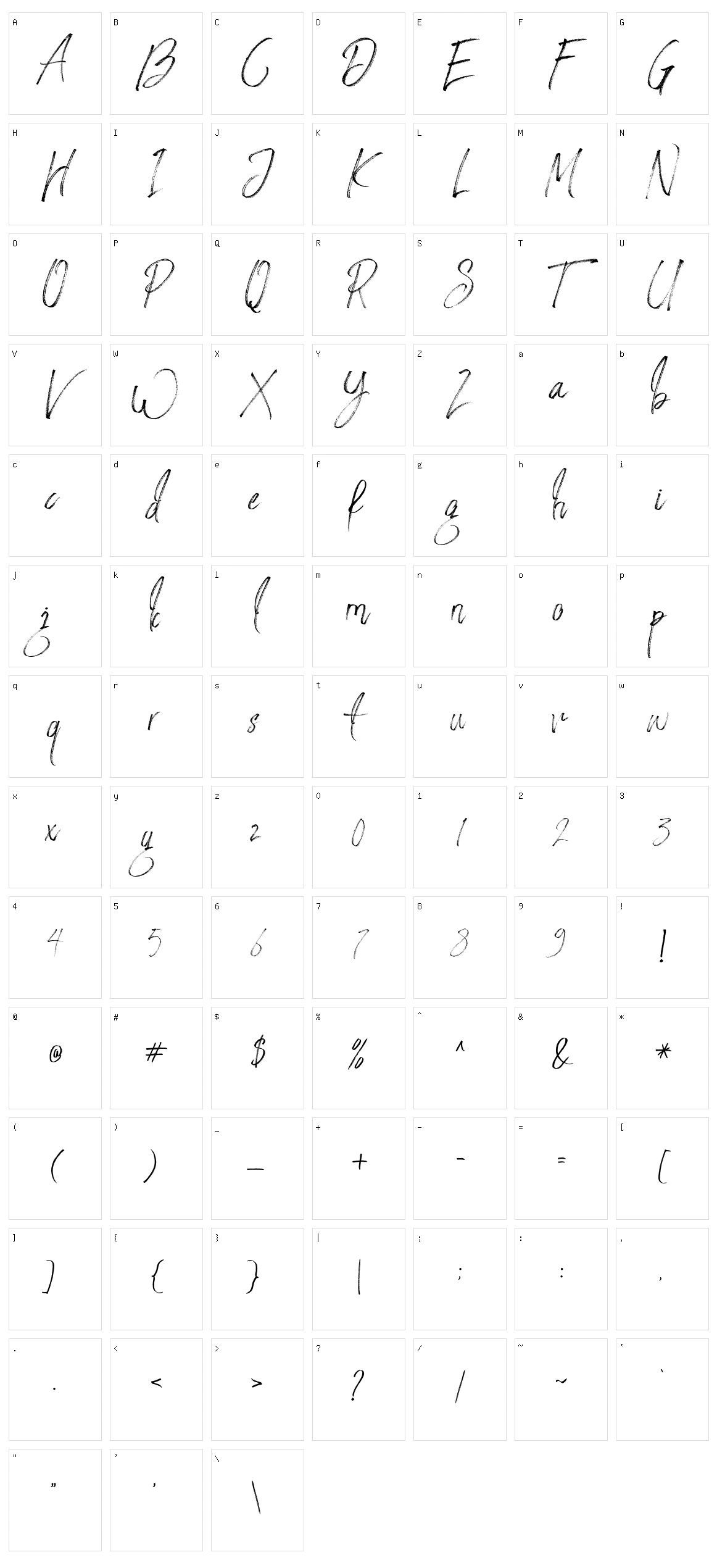 Strongloves Character Set