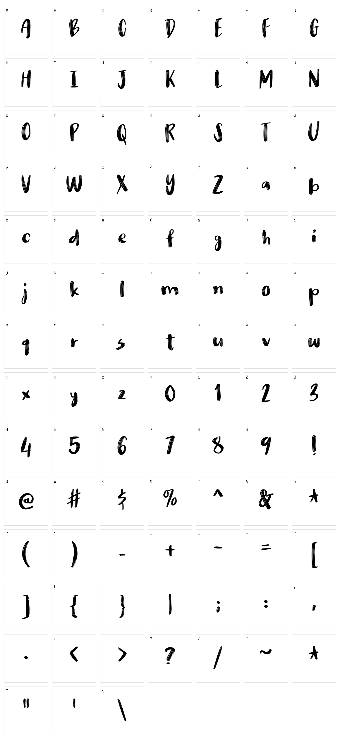 Nikotinus Character Set