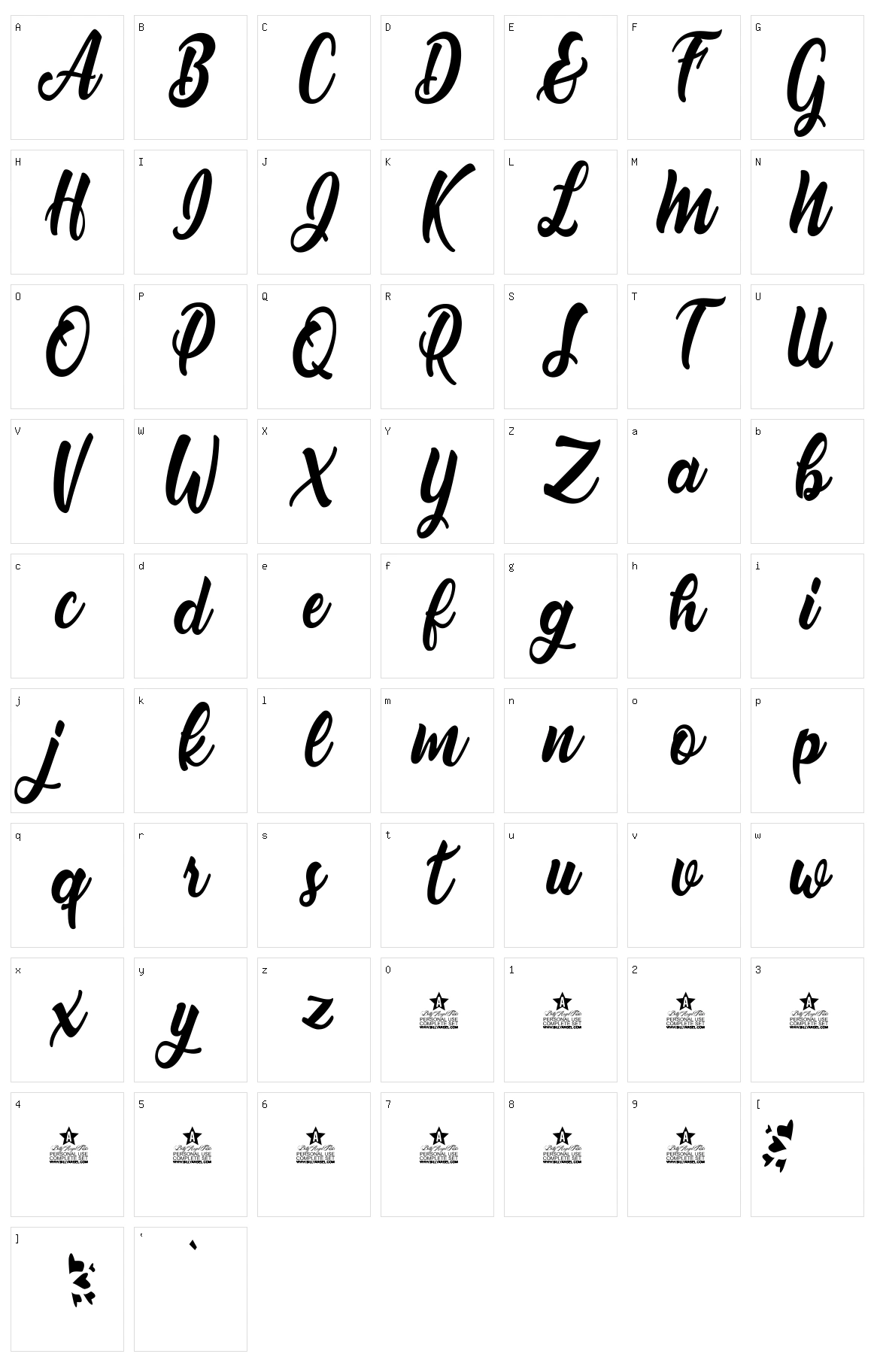 Nirvana Character Set