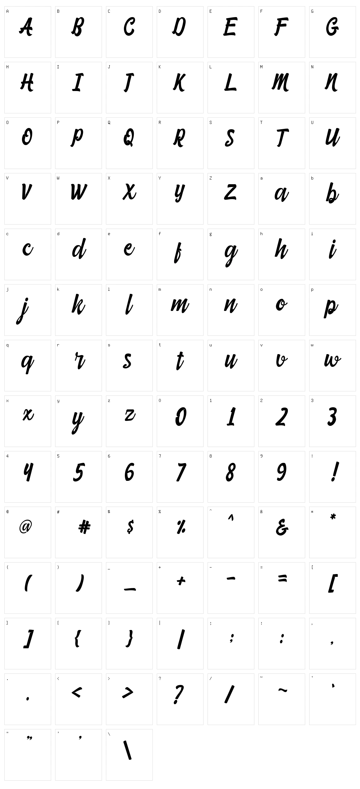 Strike Alone Character Set