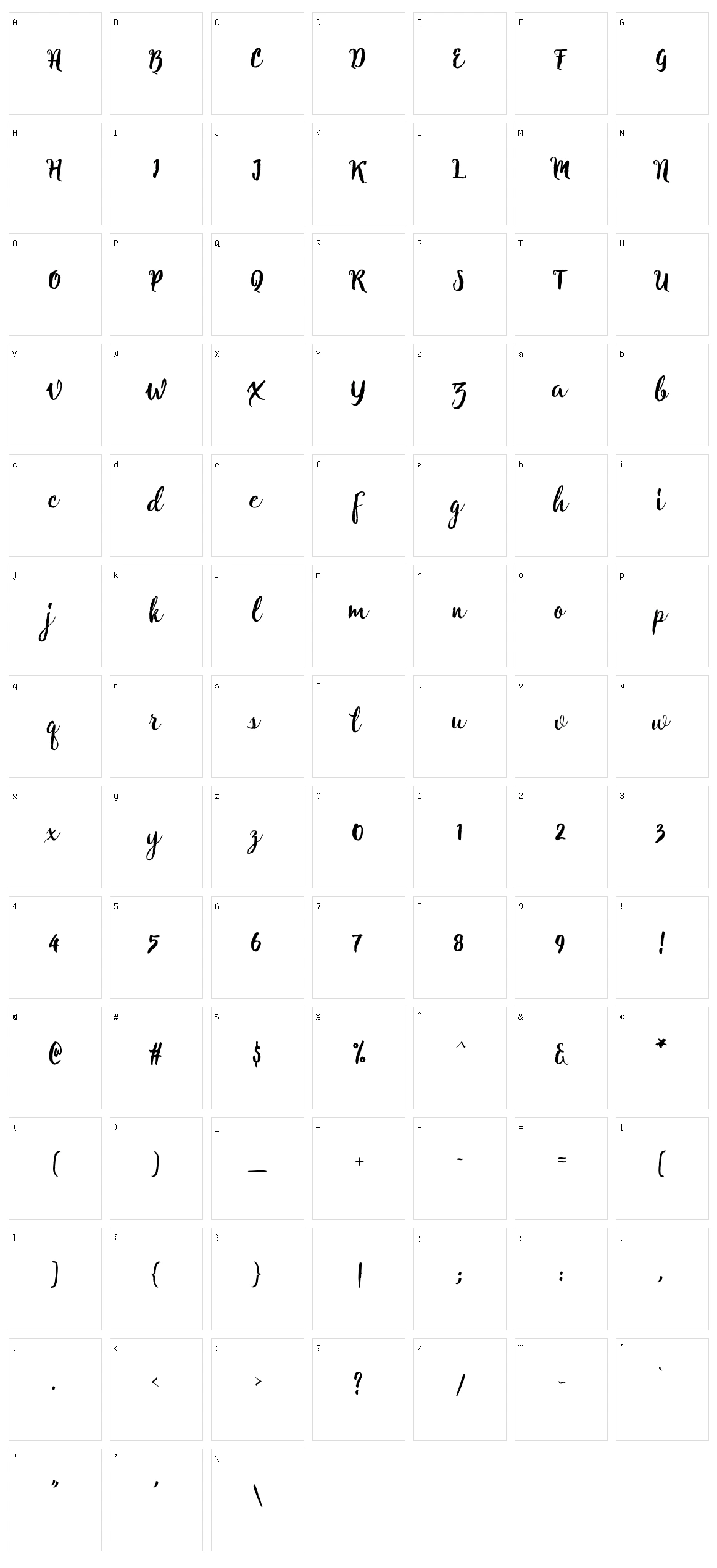 Natural Script Character Set