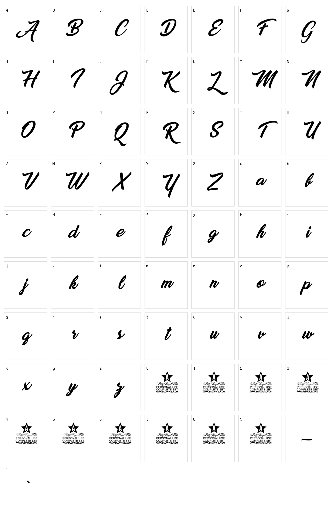 Miraflor Character Set