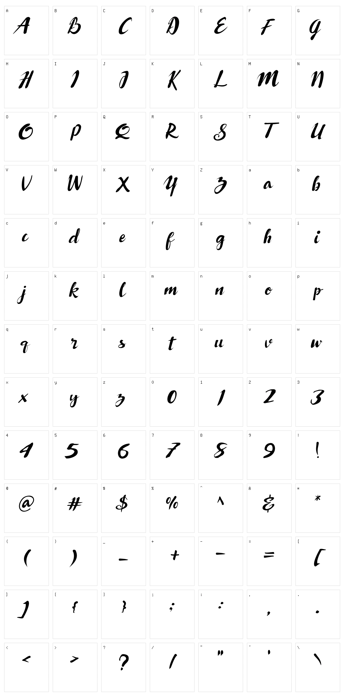 Rabusto Character Set