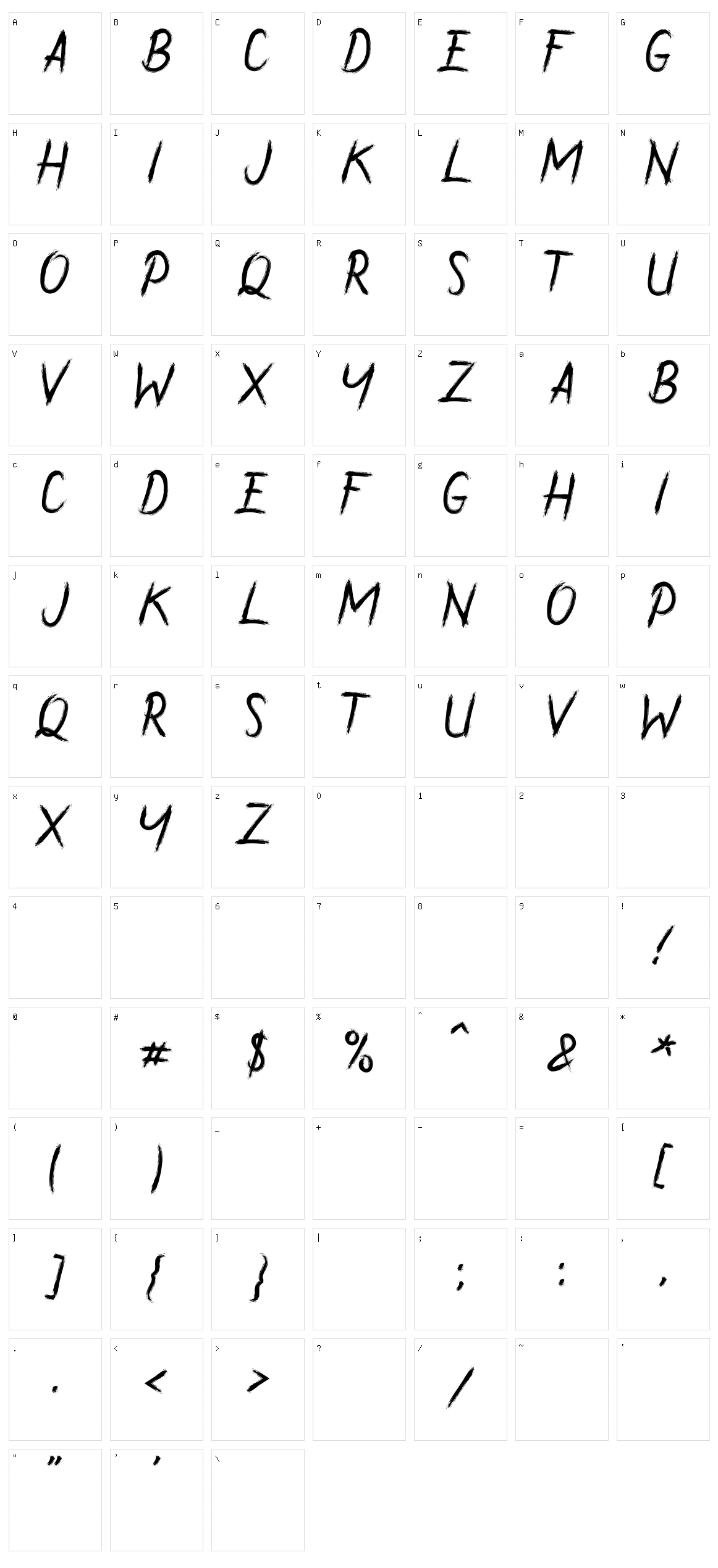 Grusel Character Set