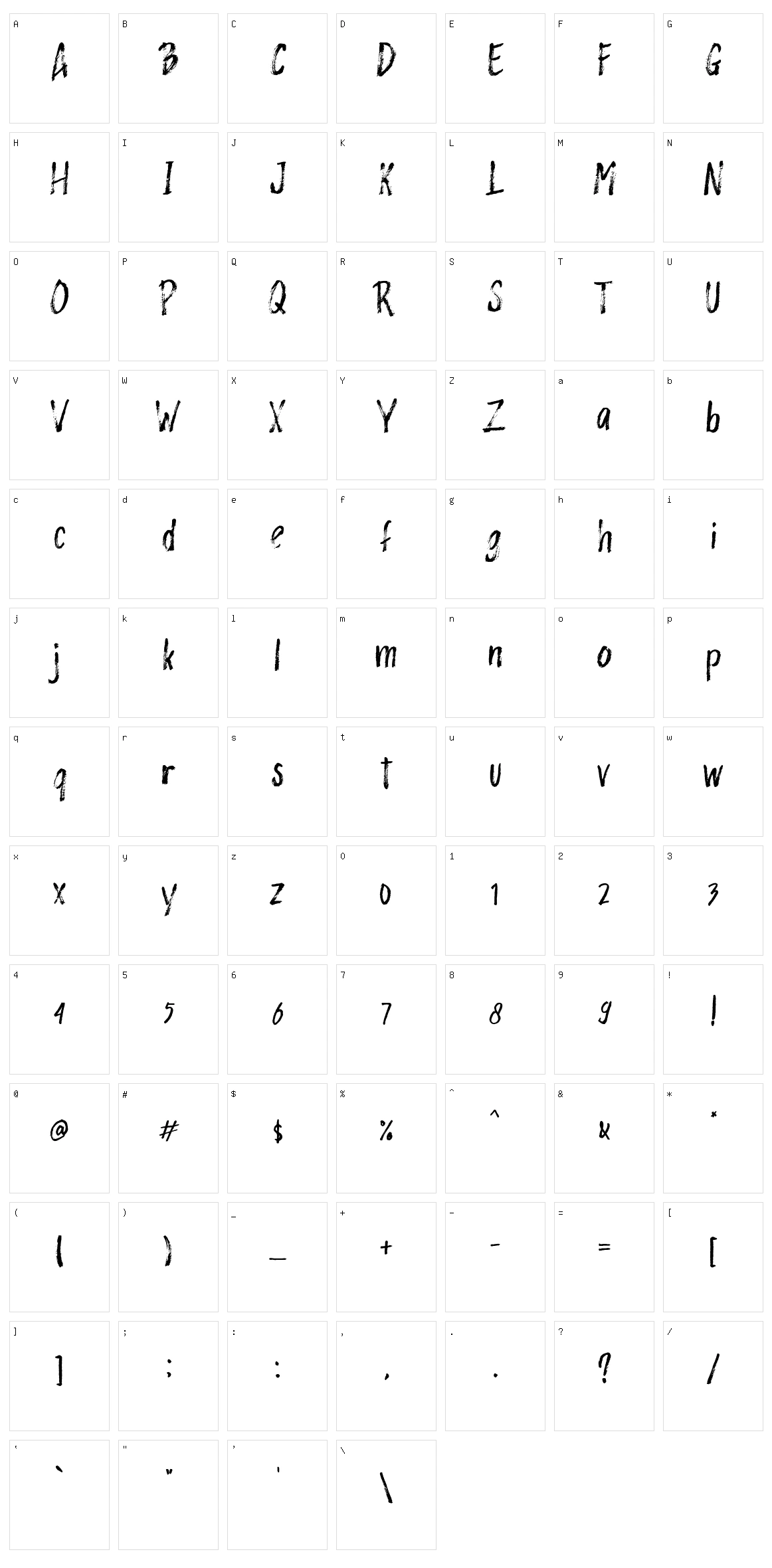 Rashford Character Set