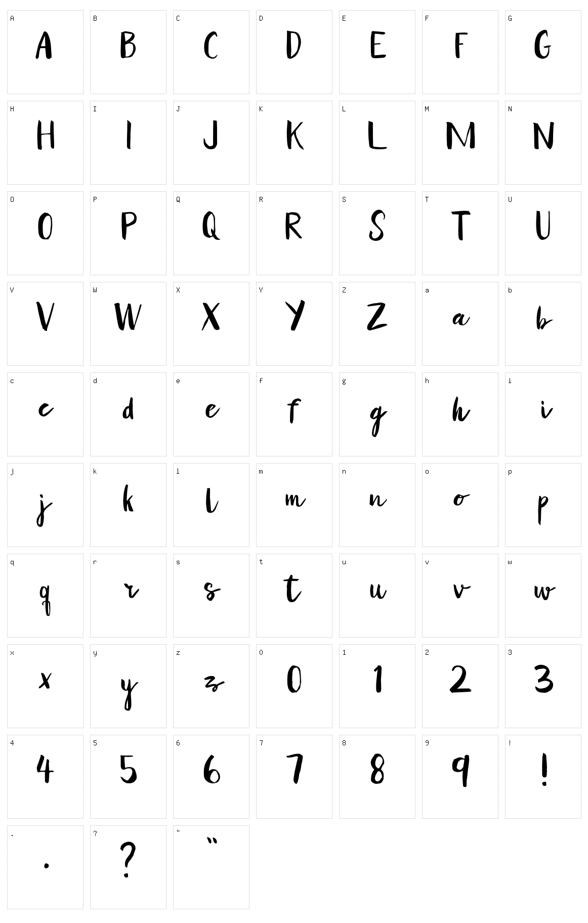 Yellow Honey Character Set