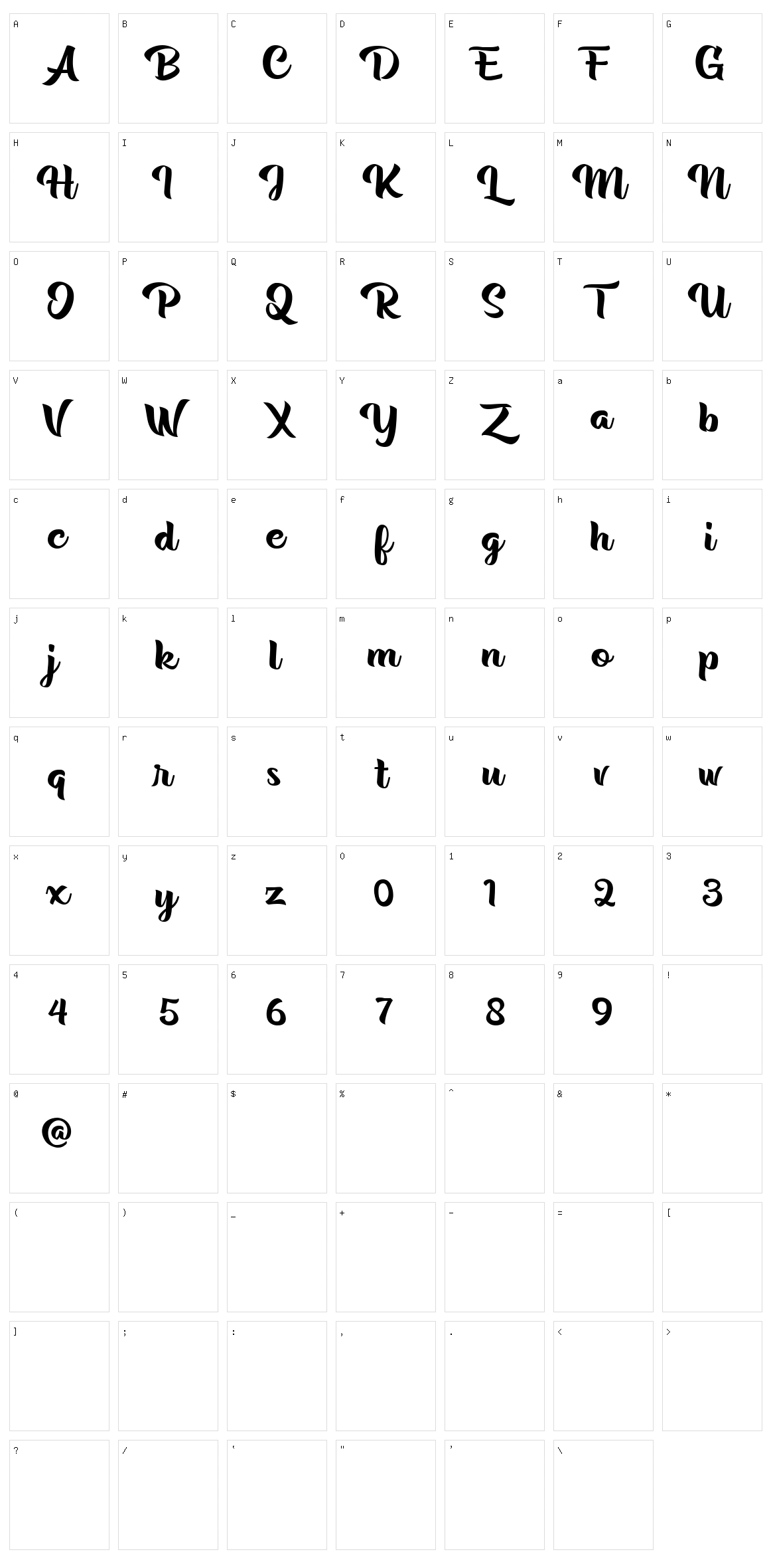 Rentuck Character Set