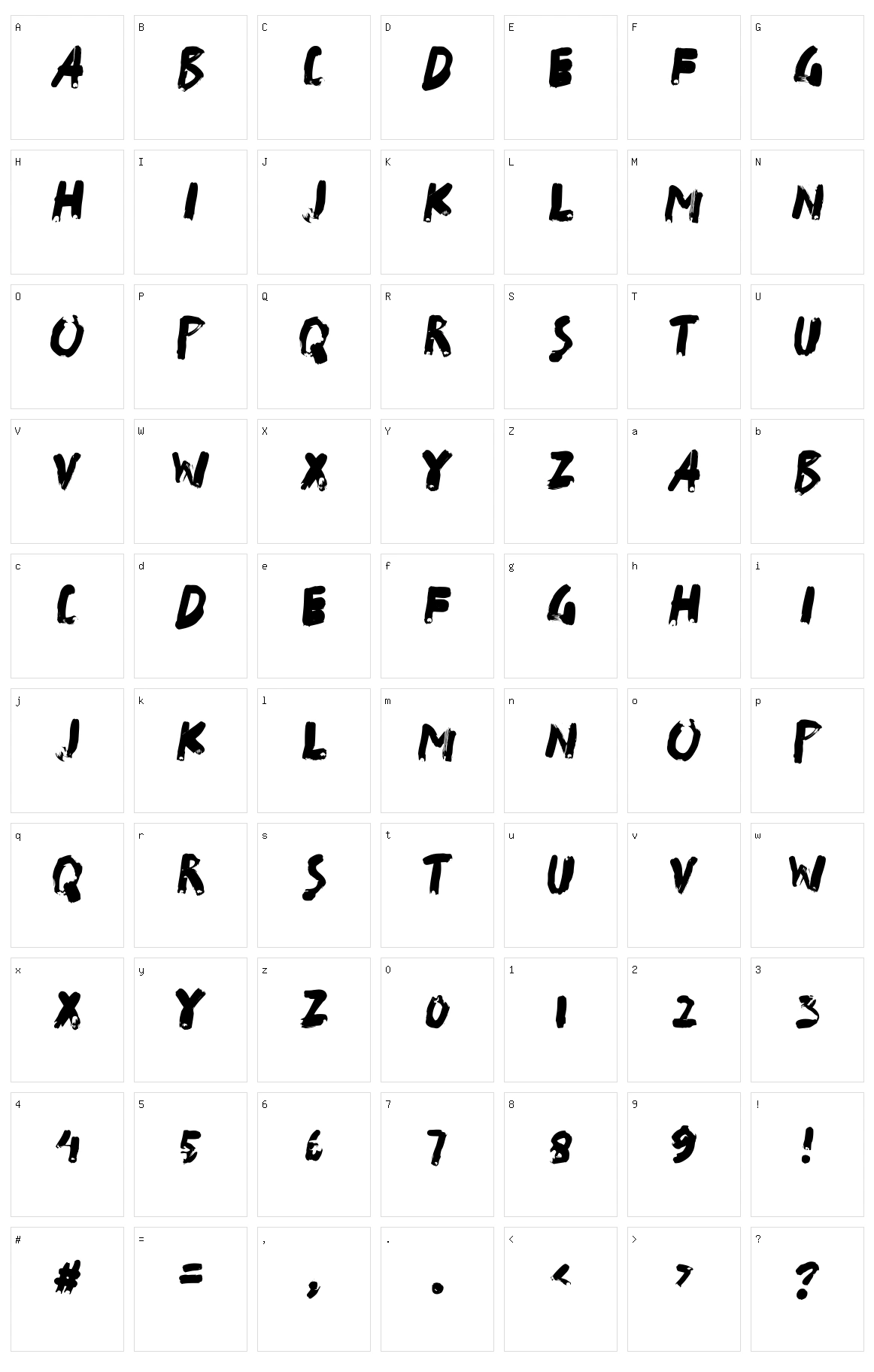 WetSlash Character Set