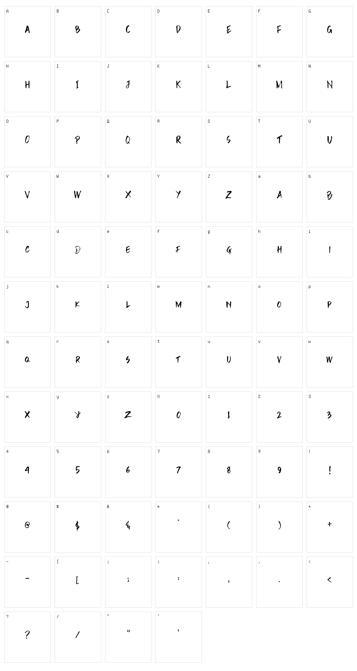 Rain Brush Character Set