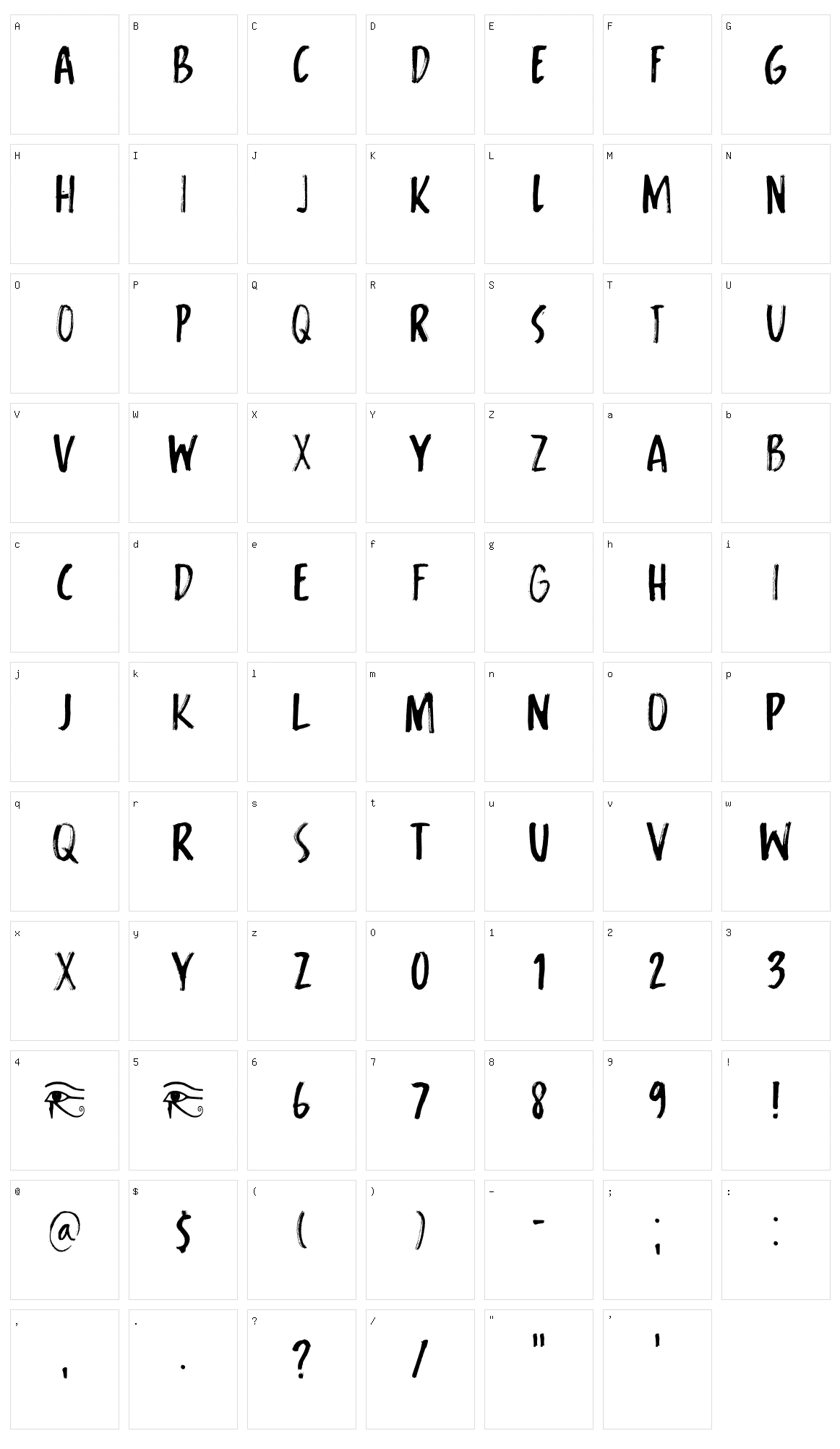 Symbolic Prophecy Character Set