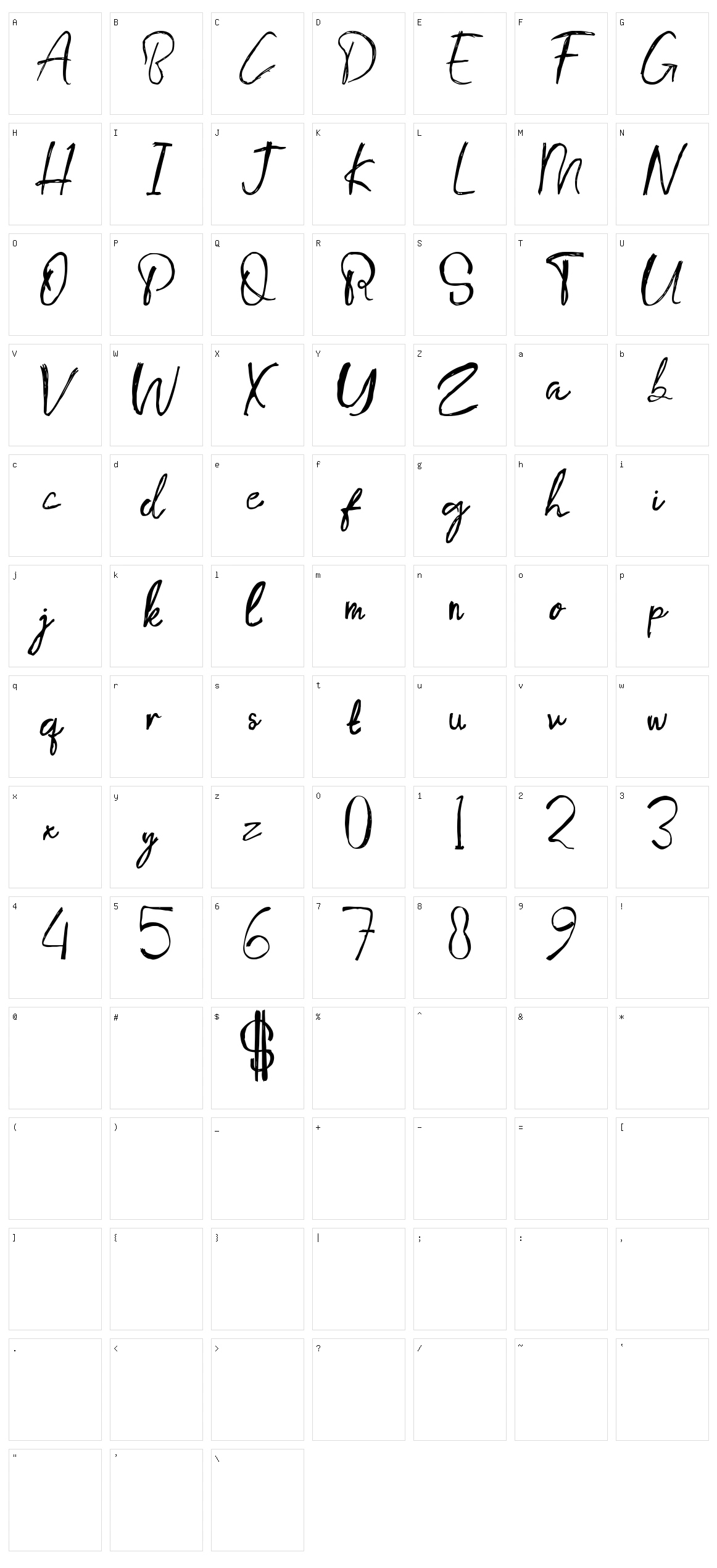 Porto Bianco Character Set