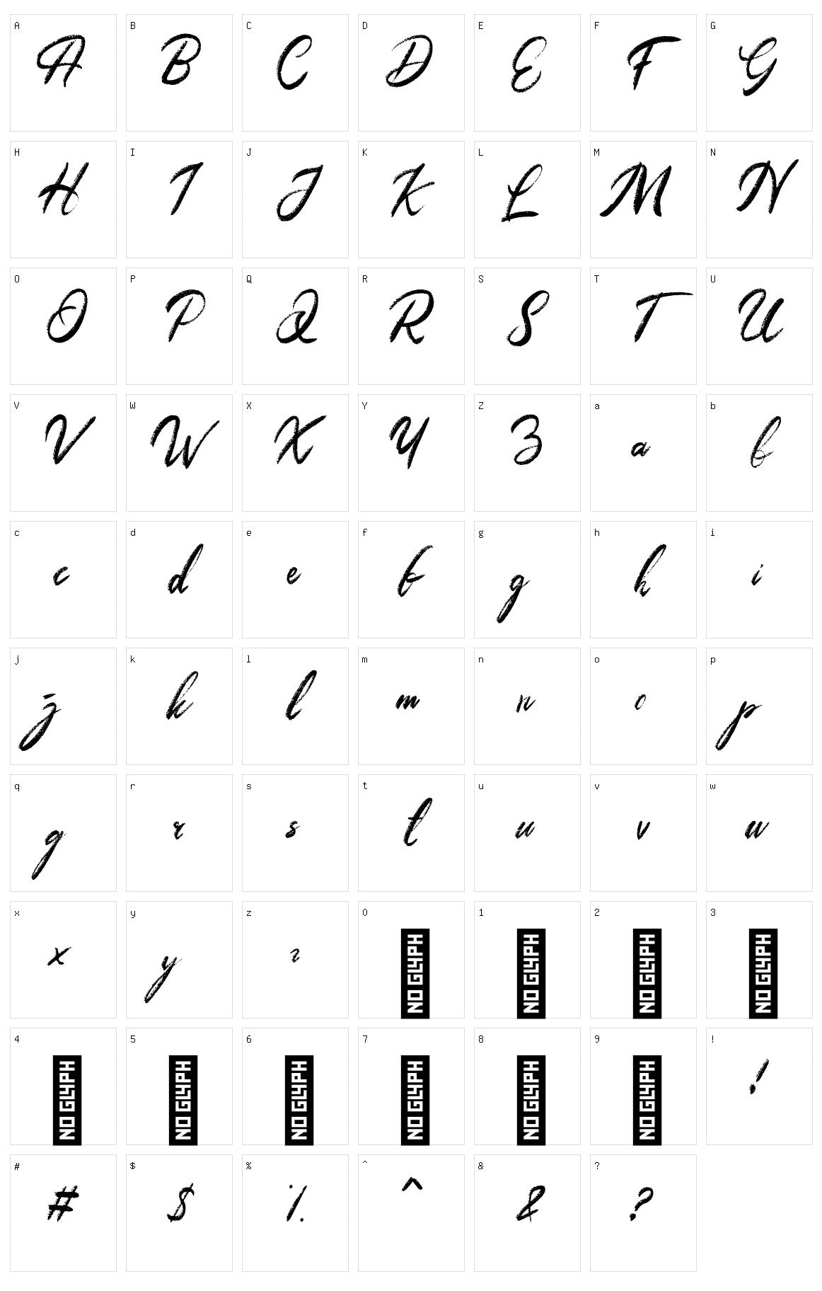 Meadows Character Set