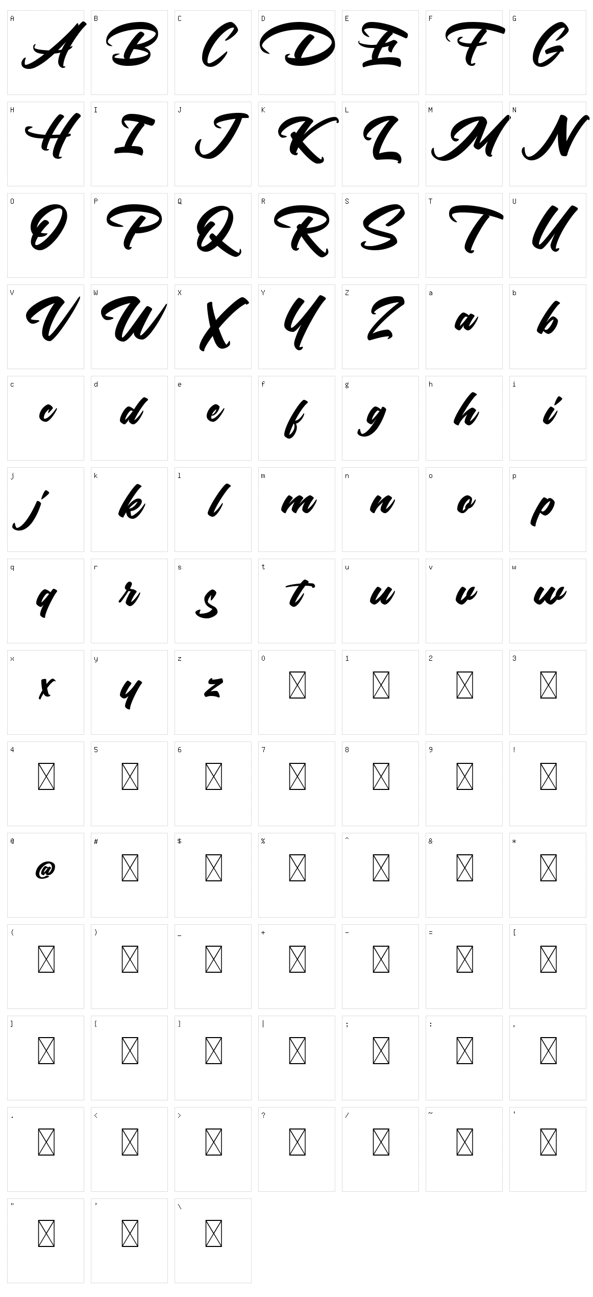 Mokutton Character Set